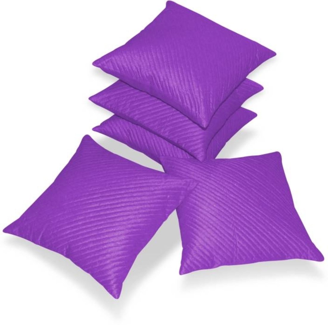 GenericDesi Hault Cushion Cover 12x12 Set of 5 Striped Purple Color (30cm x 30cm)