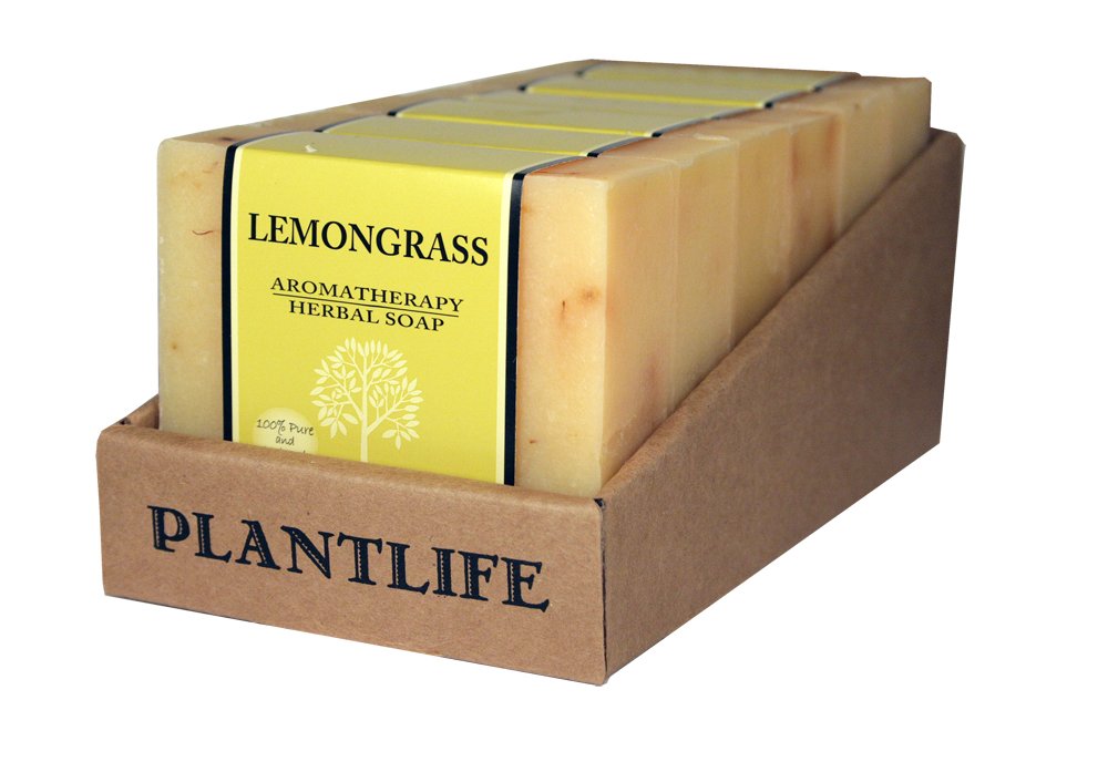 Plantlife Lemongrass 6-pack Bar Soap - Moisturizing and Soothing Soap for Your Skin - Hand Crafted Using Plant-Based Ingredients - Made in California 4oz Bar