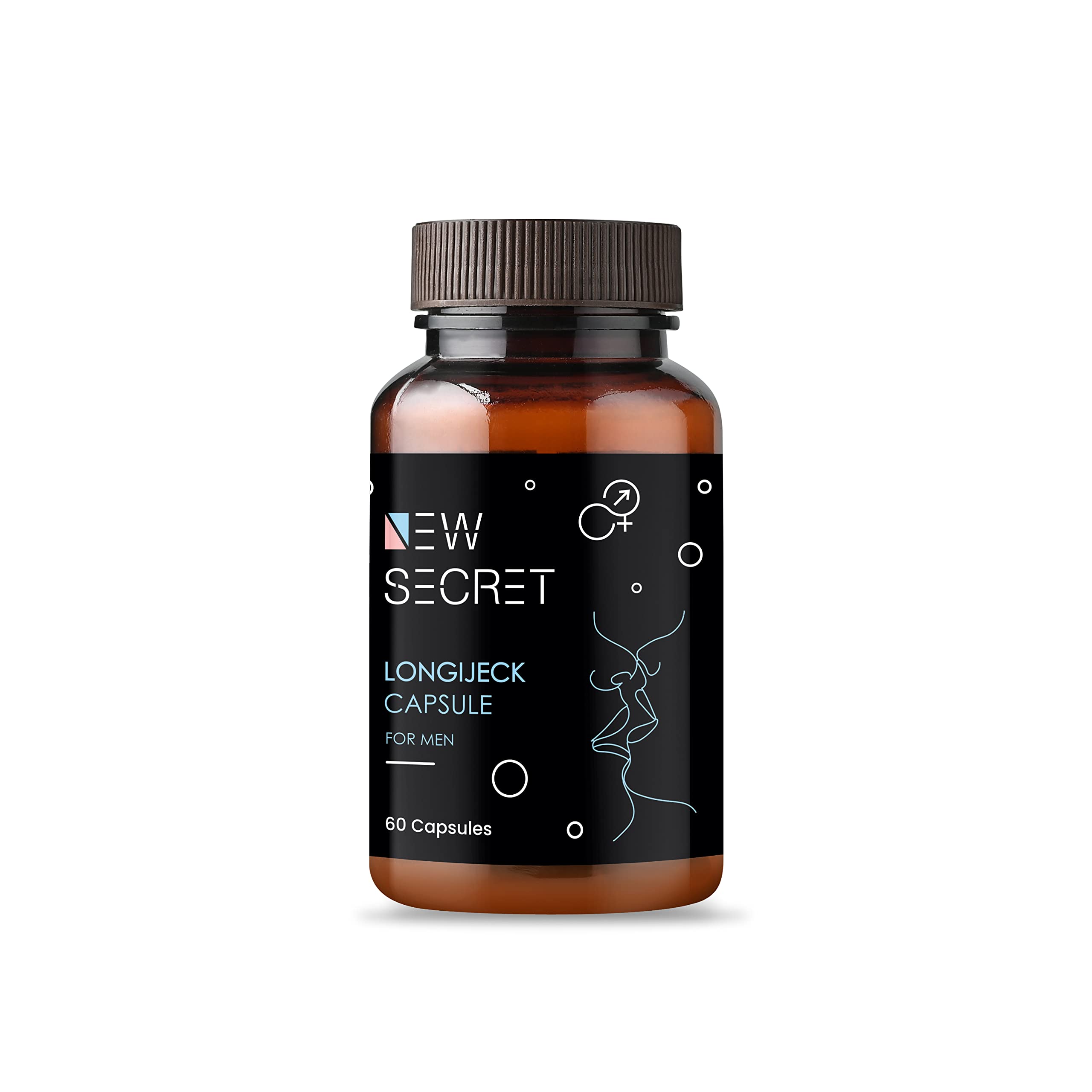 NEWSECRET LONGIJECK Capsule for Men 60 Capsules | Improves Strength & Boost Energy | Ashwagandha Kesar Shatavari | Build Confidence for Special Moments | All natural ingredients | Discrete Delivery