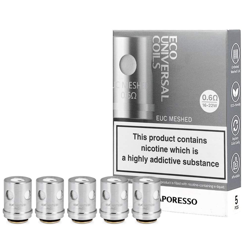 Vaporesso EUC Mesh Coils (0.6Ω Coil Core × 5), Coil Heads for VM Tank/Target Mini 2 kit/VM Solo 22 Kit/VM Stick 18 Kit, No Nicotine (Sleeve Sold Separately)