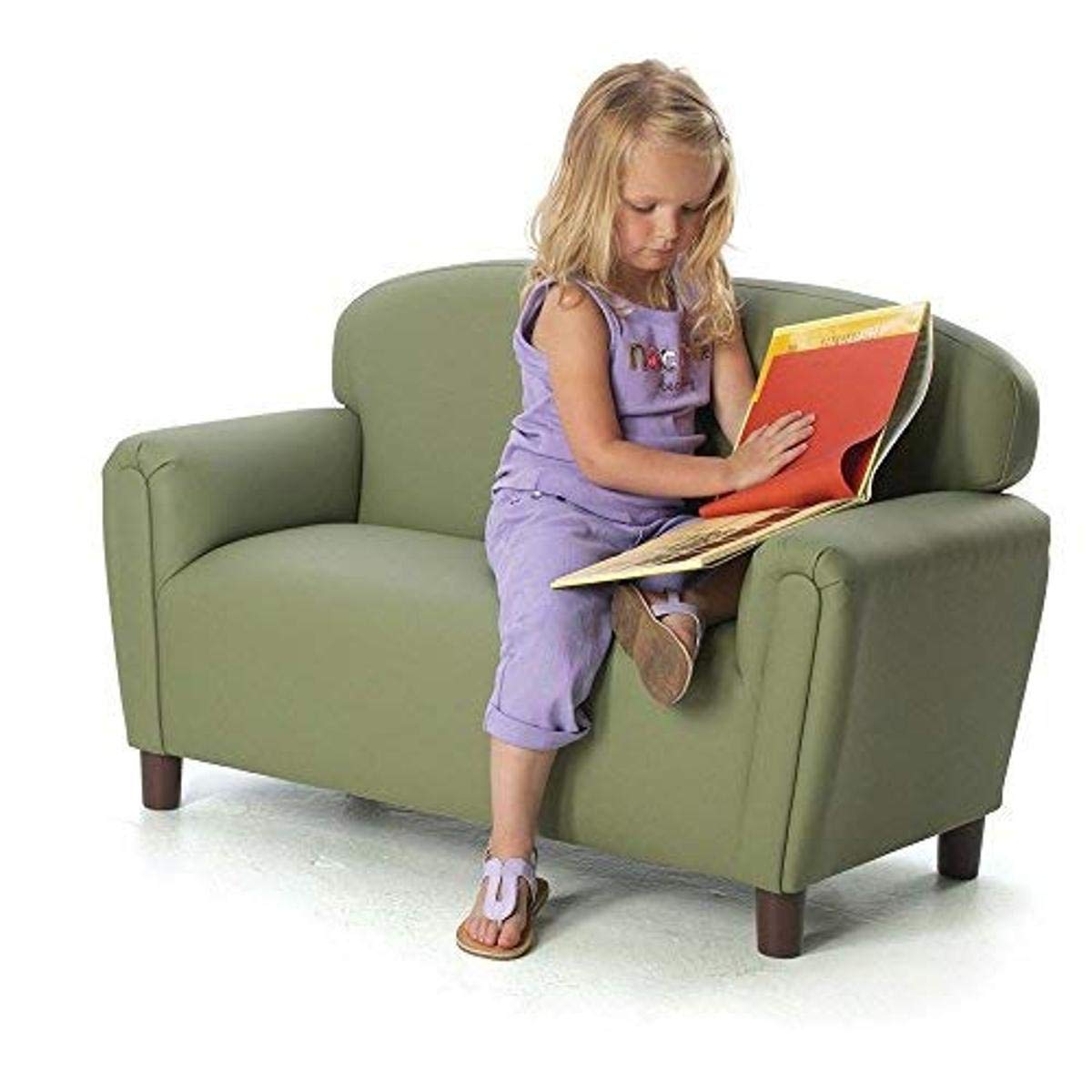 World Furniture FP2S100 World Preschool Enviro-Child Upholstery Sofa, Sage