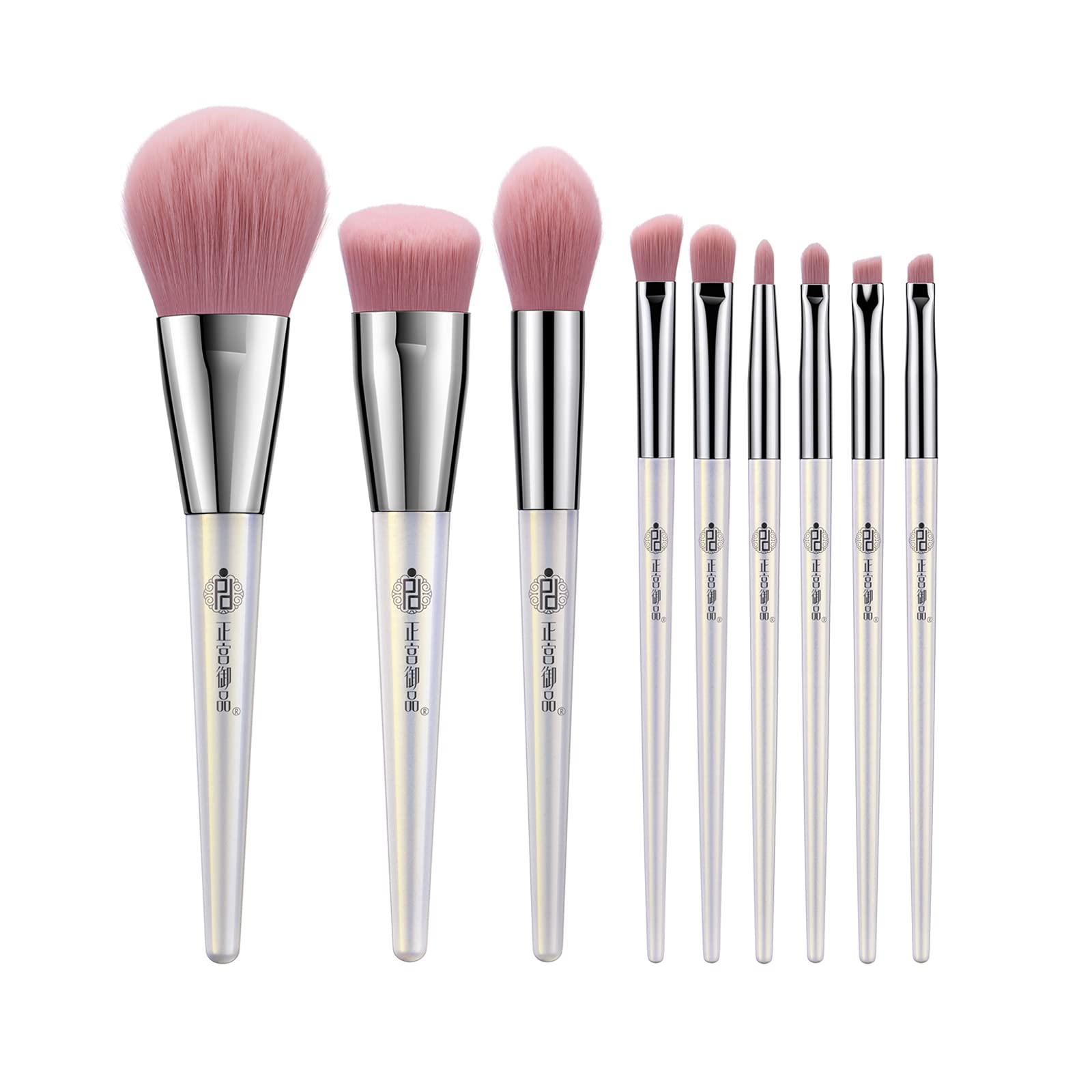 zeesea[Palace Identity] Makeup Brushes，Pearl White Makeup Brushes Sets, Premium Synthetic Foundation Powder Concealers Eye Shadows Makeup 9 Pcs Brush Set