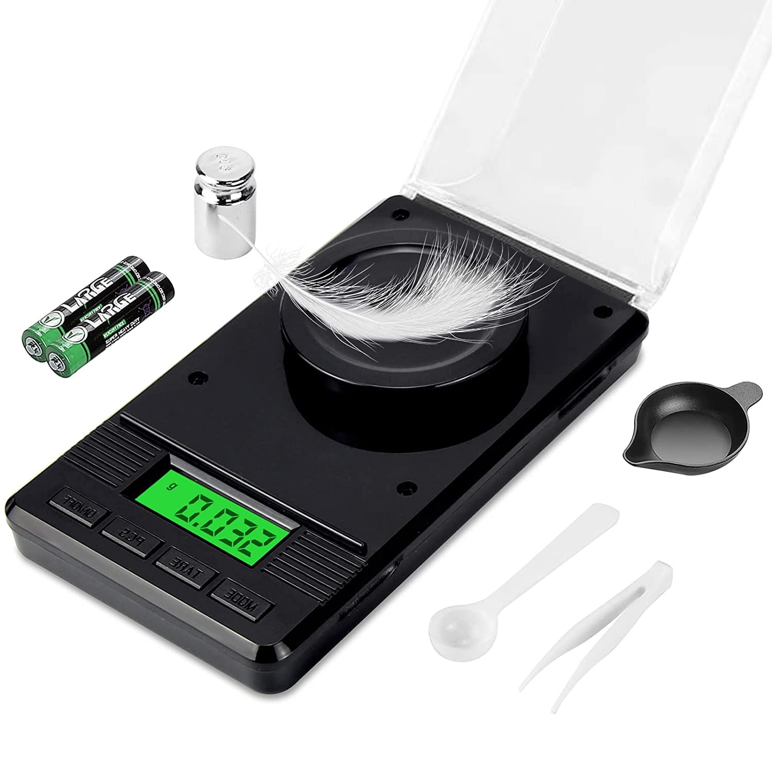 Milligram Scale (50g/ 0.001g) - Mg/Gram Scale, Precision Digital Pocket Kitchen Scale for Powder Medicine/Jewelry/Reloading/Herb(Including Batteries, Calibration Weights)