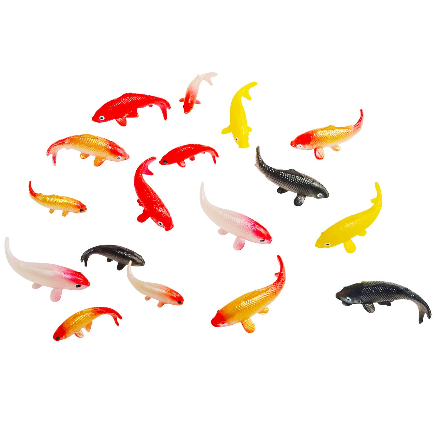 X Hot Popcorn 40Pcs Mini Koi Fish Mini Goldfish Figurines Miniature Koi Fish Tiny Fish Fairy Garden Supplies