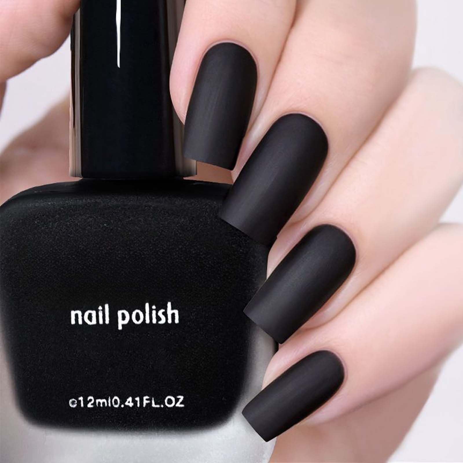 Black Nail Polish, Matte Nail Polish, Quick-drying, No Need for UV Curing, Perfect for Women During Winter or Christmas