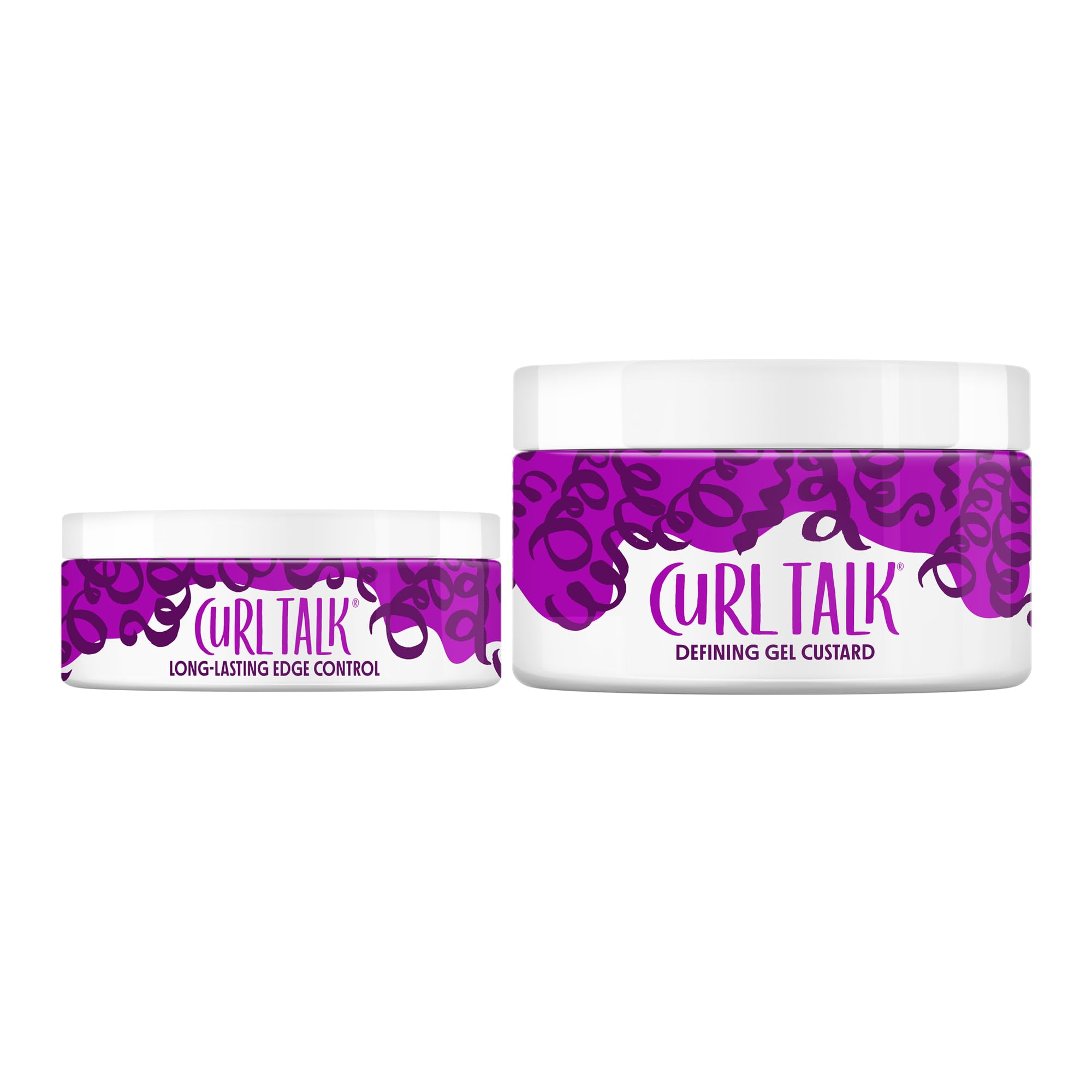 Not Your Mother'sCurl Talk Edge Control Gel and Defining Gel Custard (2-Pack) - Formulated with Superfood Oil Blend - For All Curly Hair Types