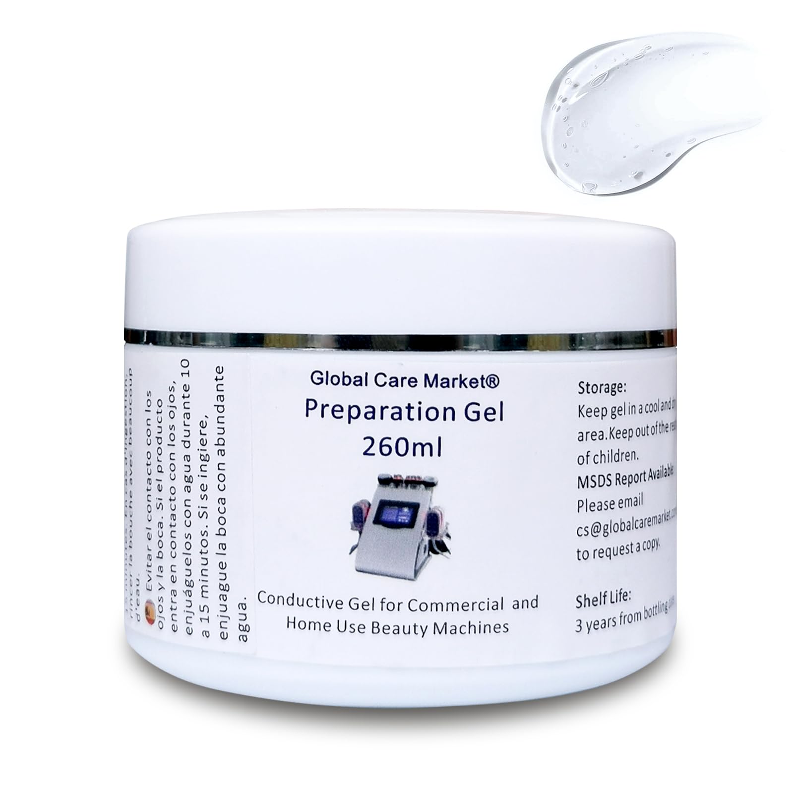 Preparation Gel – RF Conductive Gel with Hyaluronic Acid for Use With Radio Frequency Face and Body Machines, Skin Cooling Gel Primer for IPL Hair Removal Device