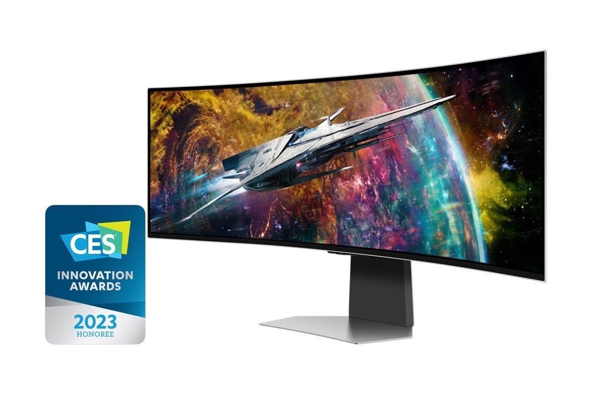 SAMSUNGOdyssey G9 G95SC 49" Oled Gaming Monitor with 0.03ms Response time & 240Hz Refresh rate, Gaming Hub, AMD FreeSync Premium Pro, Built-in speaker, Smart TV Experience - LS49CG954SMXUE