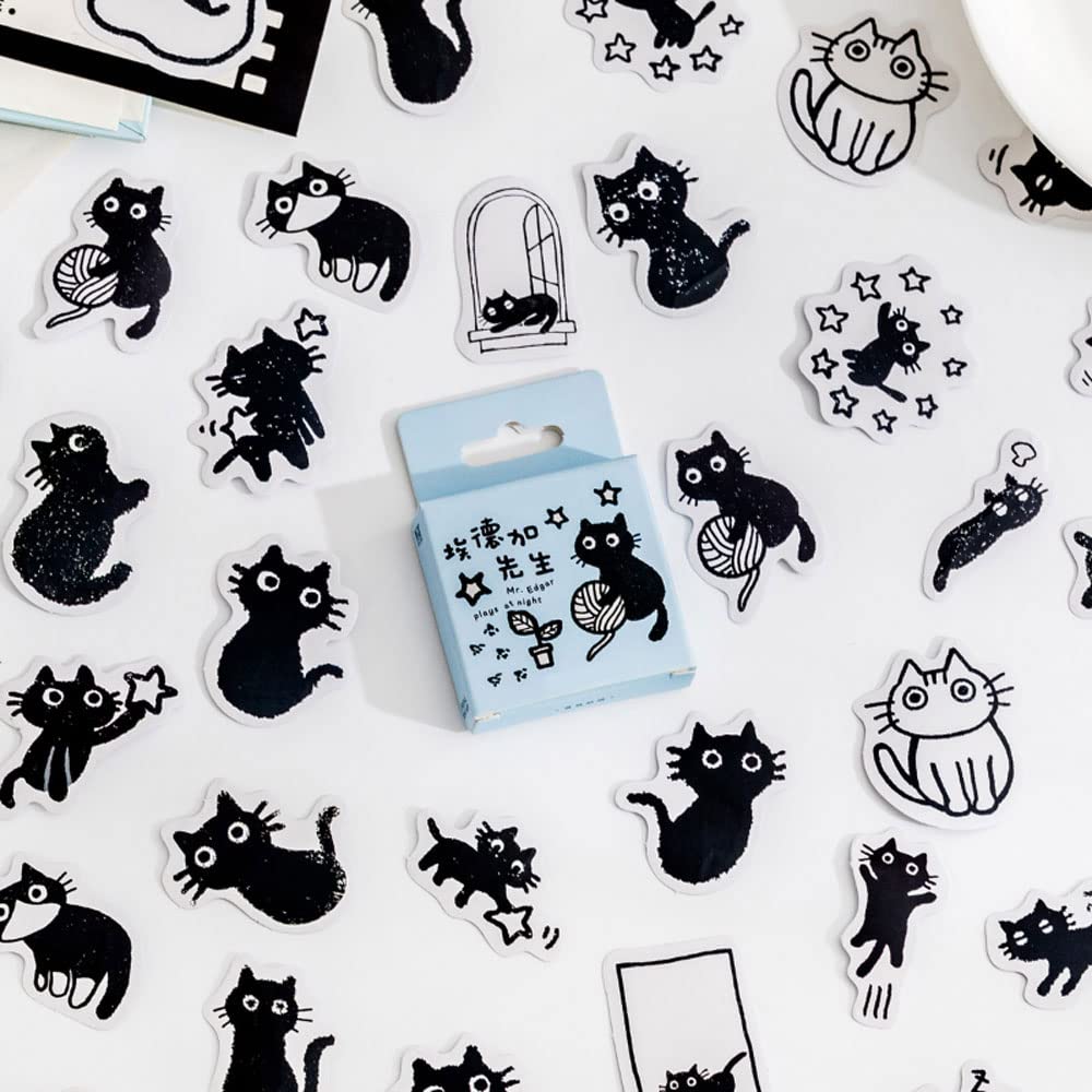 Small Cute Cat Stickers for Scrapbooking Bullet Journal DIY Decoration Journaling Planners Suitcase Diary Notebooks, Album Laptop Phone Case Art Craft, 45 Designs…