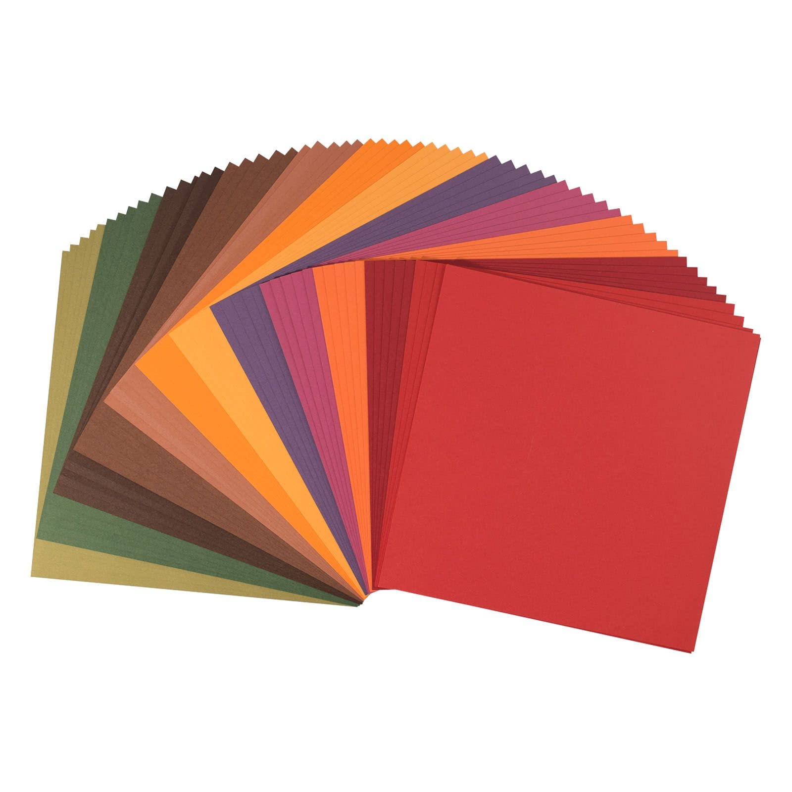 Florence Cardstock Smooth Multicoloured - Coloured Card Making Supplies 12 x 12 inch - Autumn - 12 x 5 Sheets - Coloured Paper for Scrapbooking, Card Making and Other Paper Crafts - 216 GSM