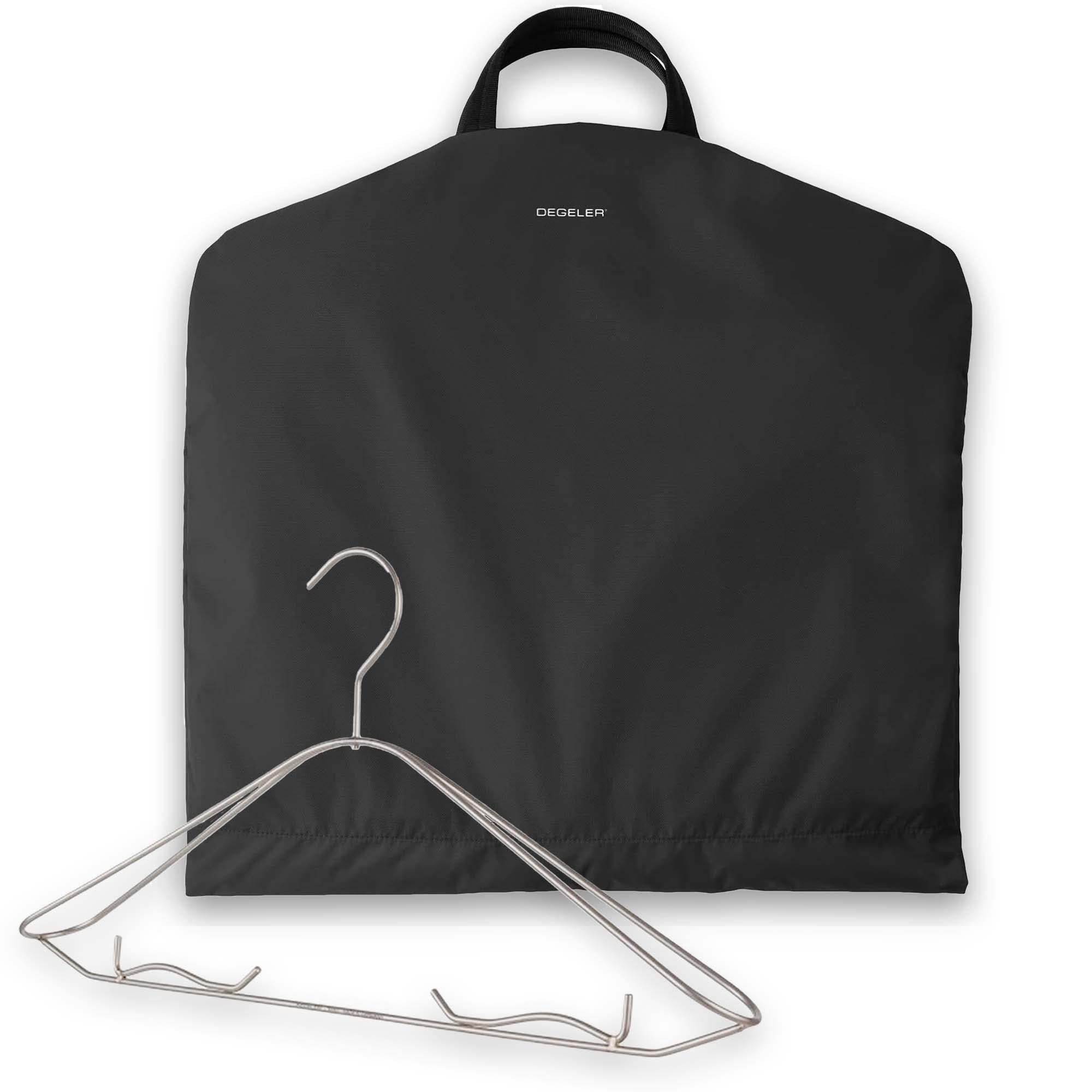 SkyHanger - Carry on Garment Bag with unique Titanium Suit Hanger for Men & Women - best-in-class functionality for wrinkle-free traveling - lightweight & water repellent nylon - Black