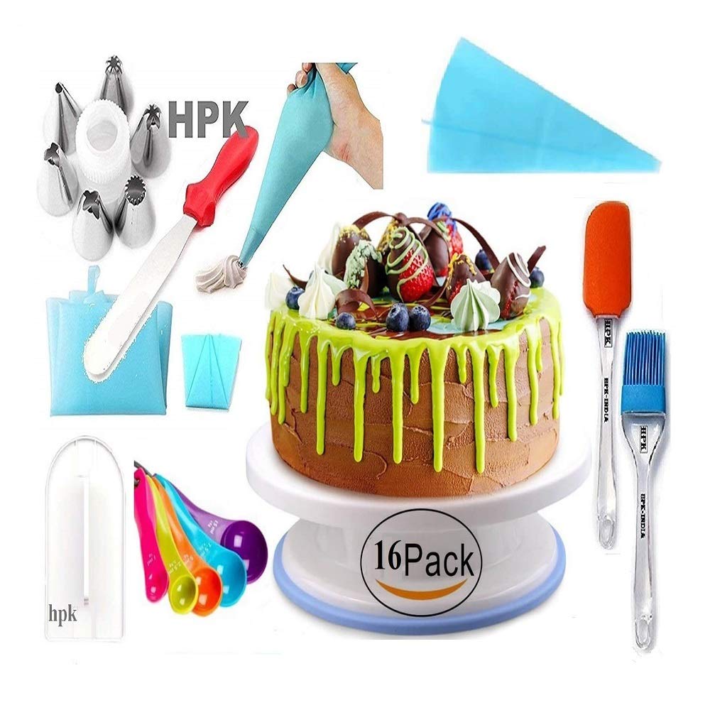 HPK 16 New Pack Cake Making Supplies Decoration Sculpting Tools & Accessories Set Multi Color (Code-hpk-0ak6)