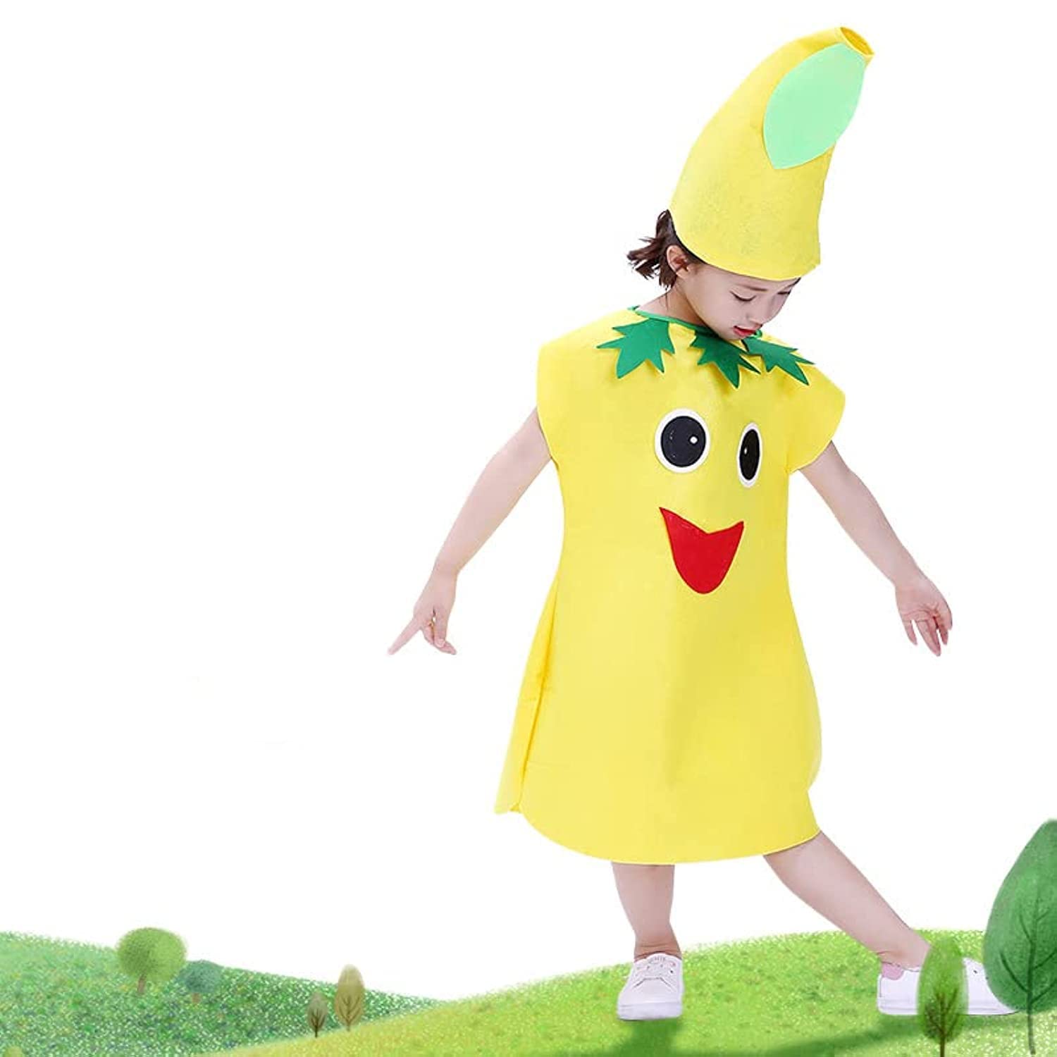 Kids Fruits Vegetables and Nature costumes Suits outfits Fancy Dress Party Boys and Girls Fruits Costume Suit with Hat