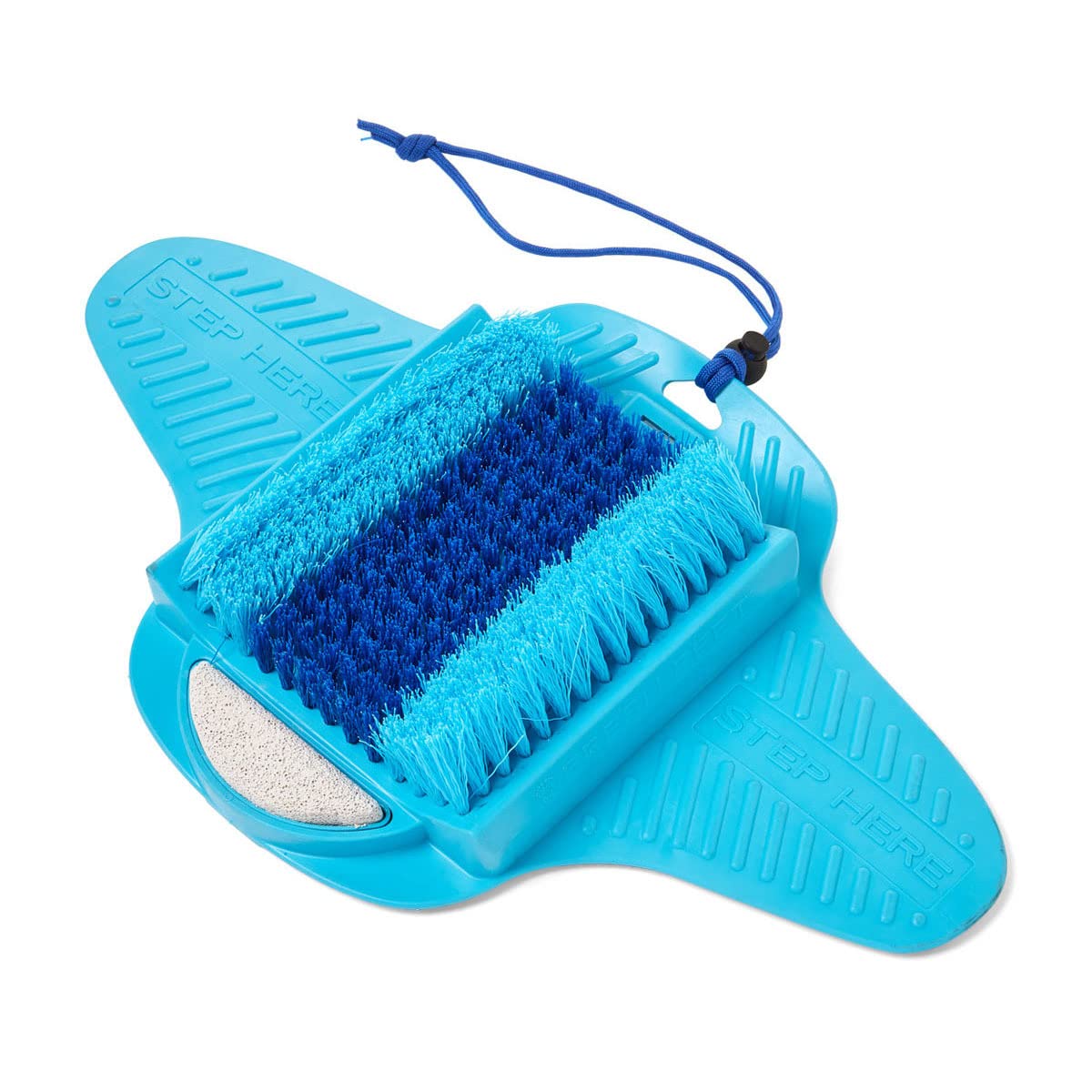 MIXDE Shower Foot Scrubber with Pumice Stone, Foot Clean, Smooth, Exfoliate & Massager Without Bending in The Shower or Bathtub, Foot Dead Skin & Callus Remover ，Blue