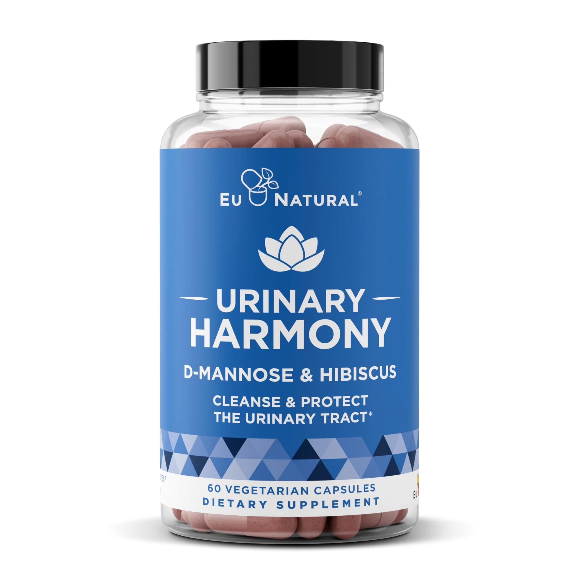 Urinary Harmony D-Mannose Supplement – Urinary Tract Health for Women – Potent Clinical Strength Formula with D-Mannose and Hibiscus Cleanses and Flushes the Urinary System – 60 Fast Acting Capsules