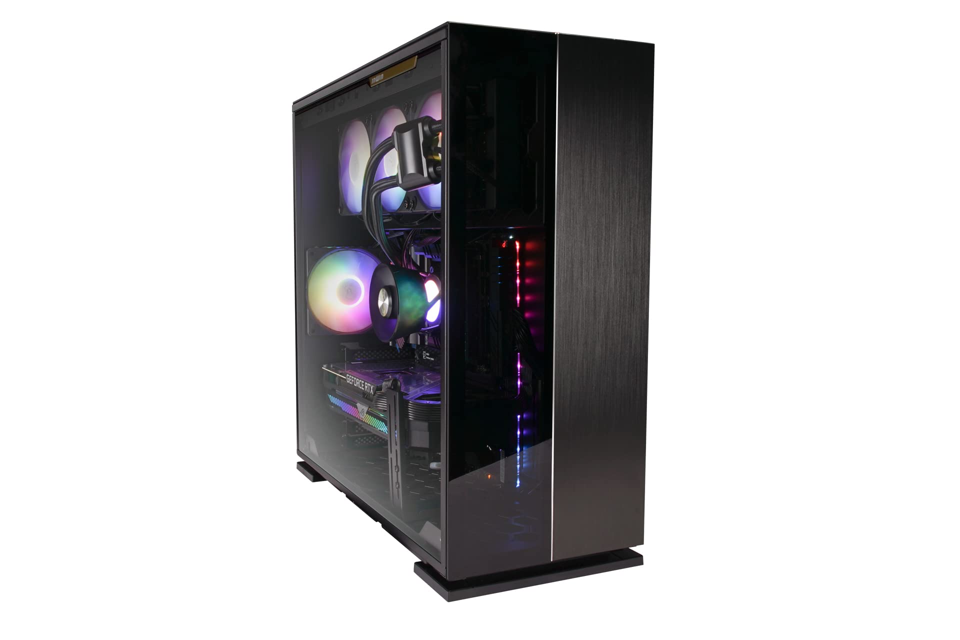 InWin IW-315BLK-1AL120 Aluminum & Glass Front Panel ATX Middle Tower Case