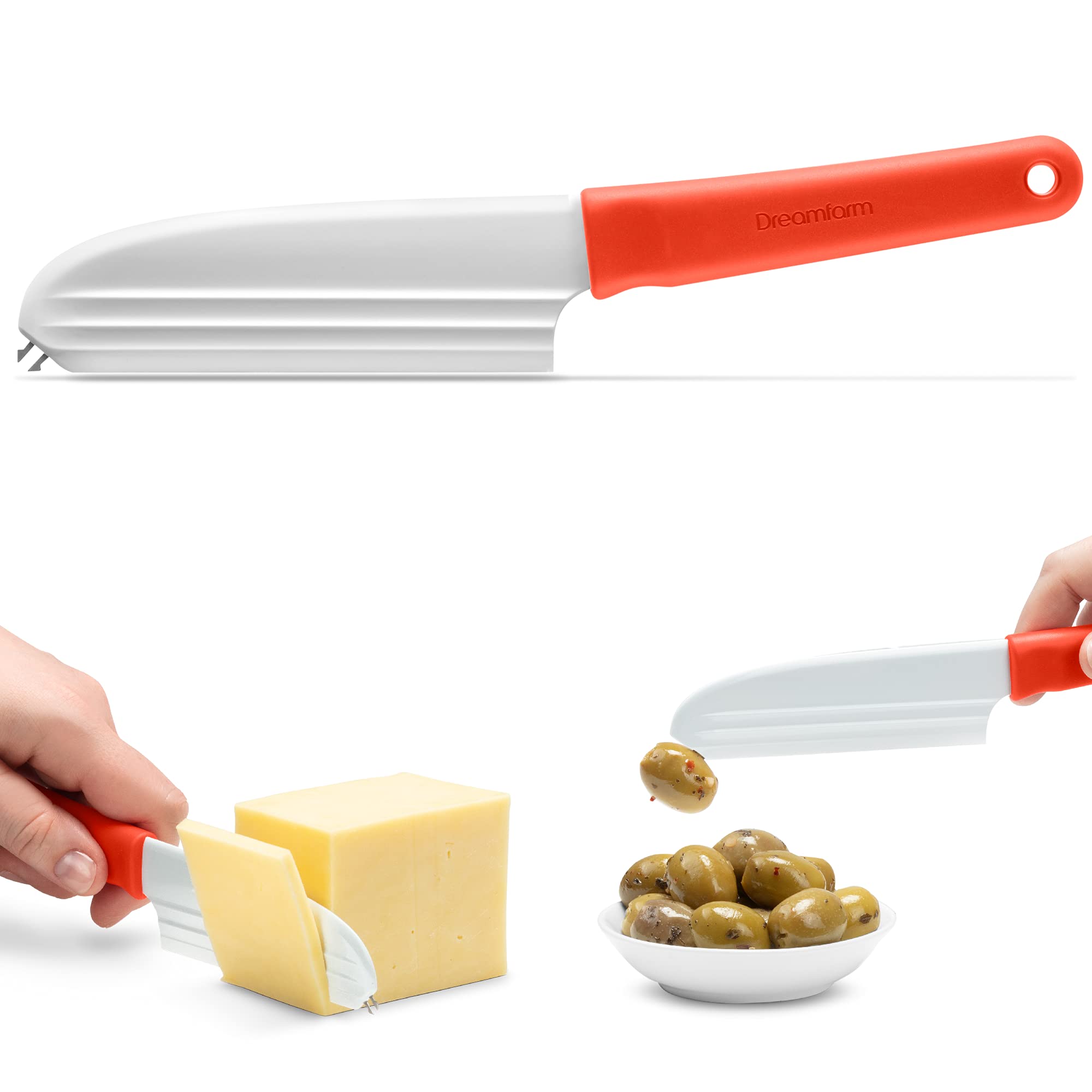 DreamfarmKnibble Lite Cheese Knife Forks Nibbles Red