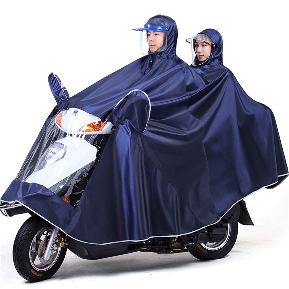 Dbtxwd Universal Rain Poncho with Visor, Safe Clear Panel, Reflective Full Protection for Mobility Scooter Motorcycling Rain Cape Cover