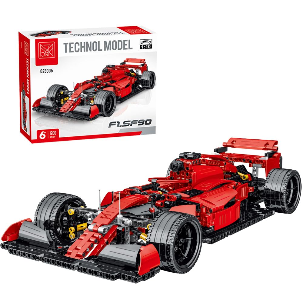 MISINI023005 1200 Pieces Clamping Blocks Technology Building Blocks Racing Car Formula F1 Model 1:10 Building Block Sports Car MOC Creative Building Construction Set