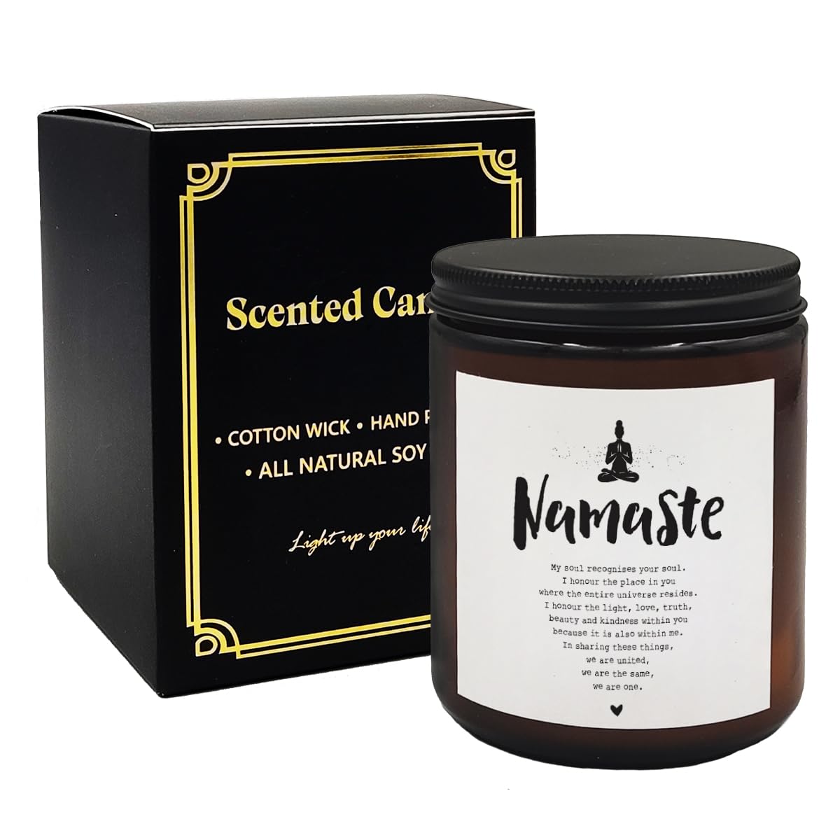 Namaste Candle, Spiritual Candles, Namaste Gifts for Women, Gifts for Yoga Lovers, Yoga Room Decor, Meditation Room Decor, Spiritual Room Decor, Scented Candles for Home