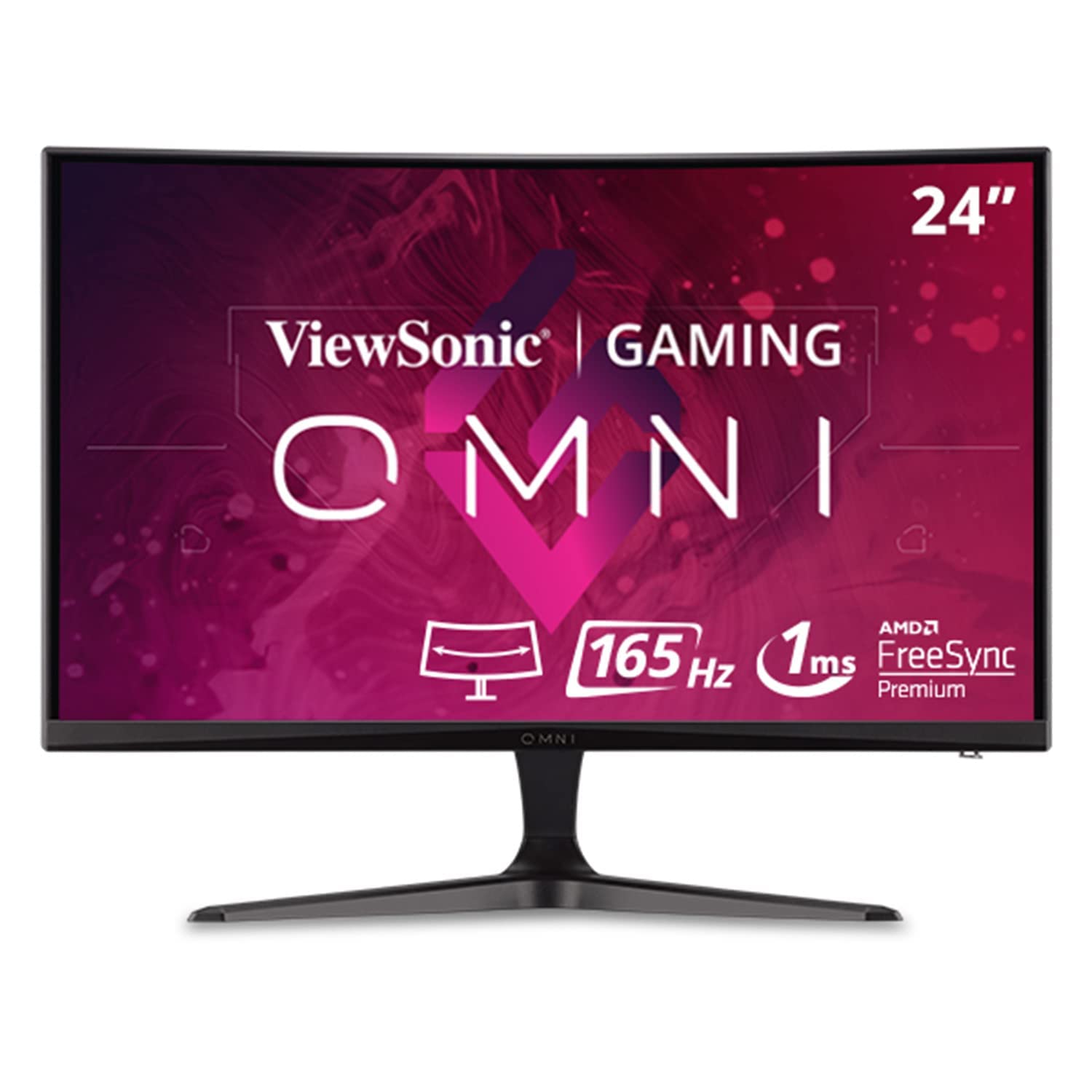 Viewsonic Omni VX2418C 24 Inch 1080p 1ms 165Hz Curved Gaming Monitor with AMD FreeSync Premium, Eye Care, HDMI and DisplayPort