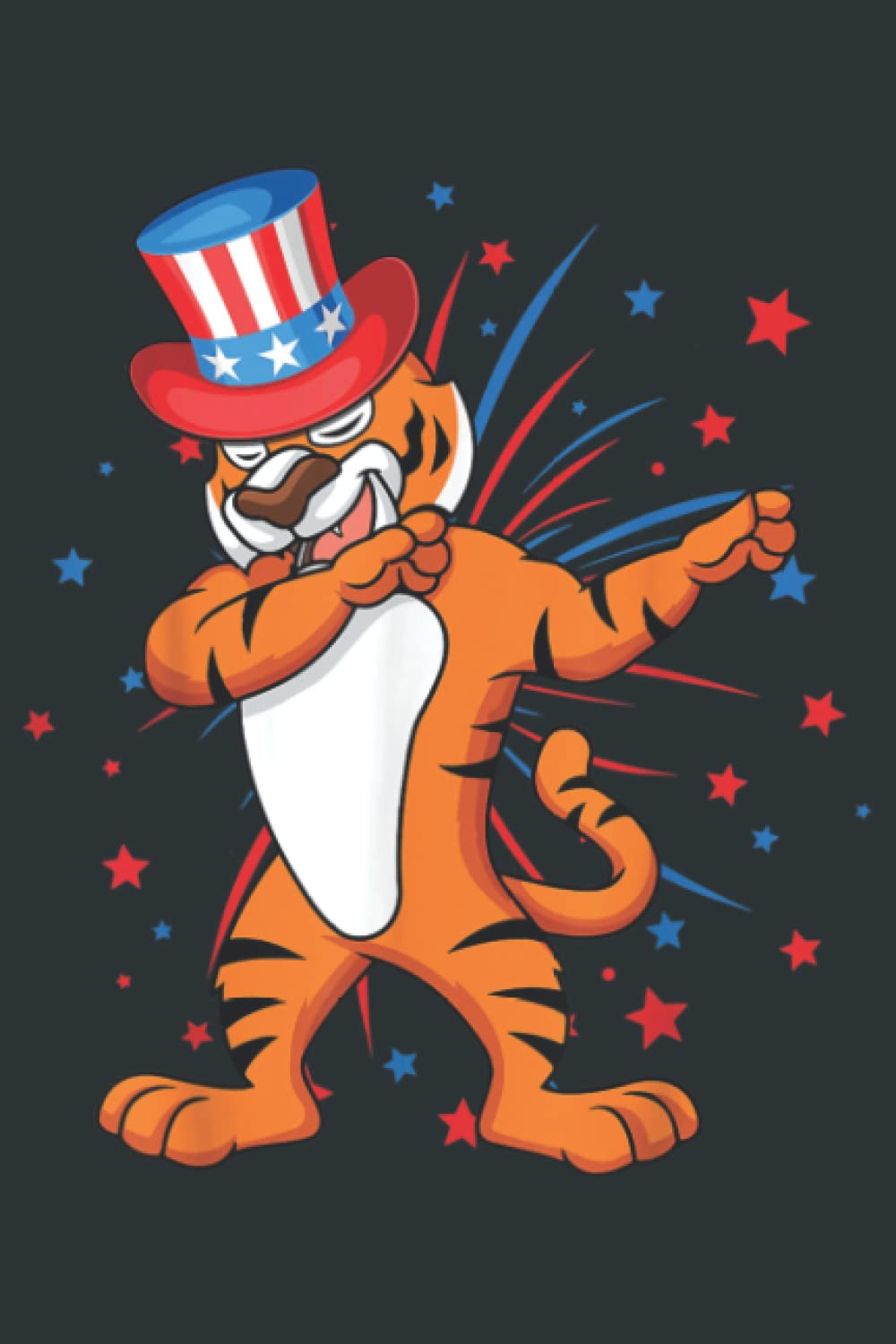 Dabbing Tiger USA Hat Firework Patriotic 4th Of July Gifts: Notebook 6x9 Inch 120 Pages