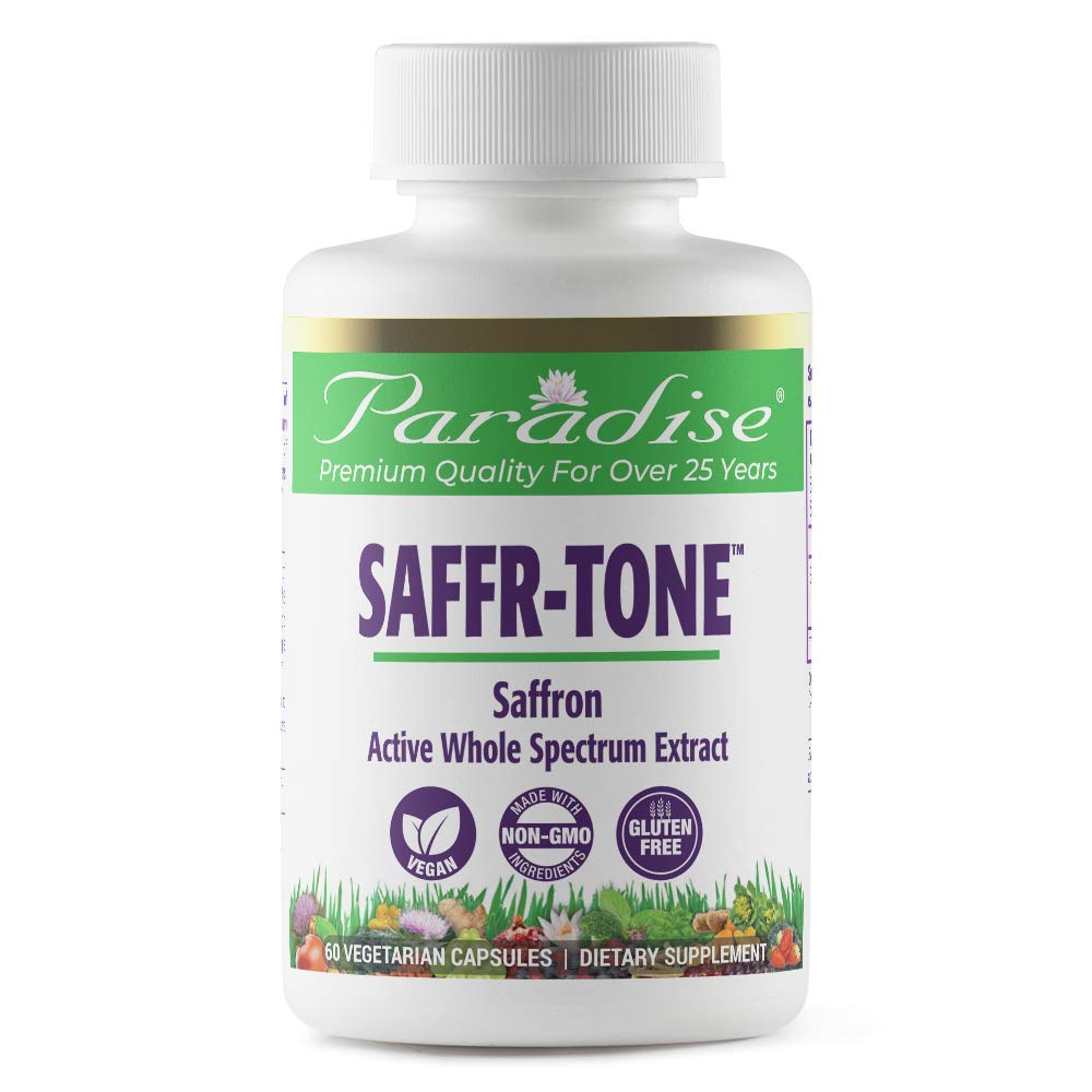 Paradise HerbsSaffr-Tone, Saffron Extract, Active Whole Spectrum Extract, Super Potent, Ultra Pure, Vegan, Non-GMO, Gluten Free, 60 Vegetarian Capsules