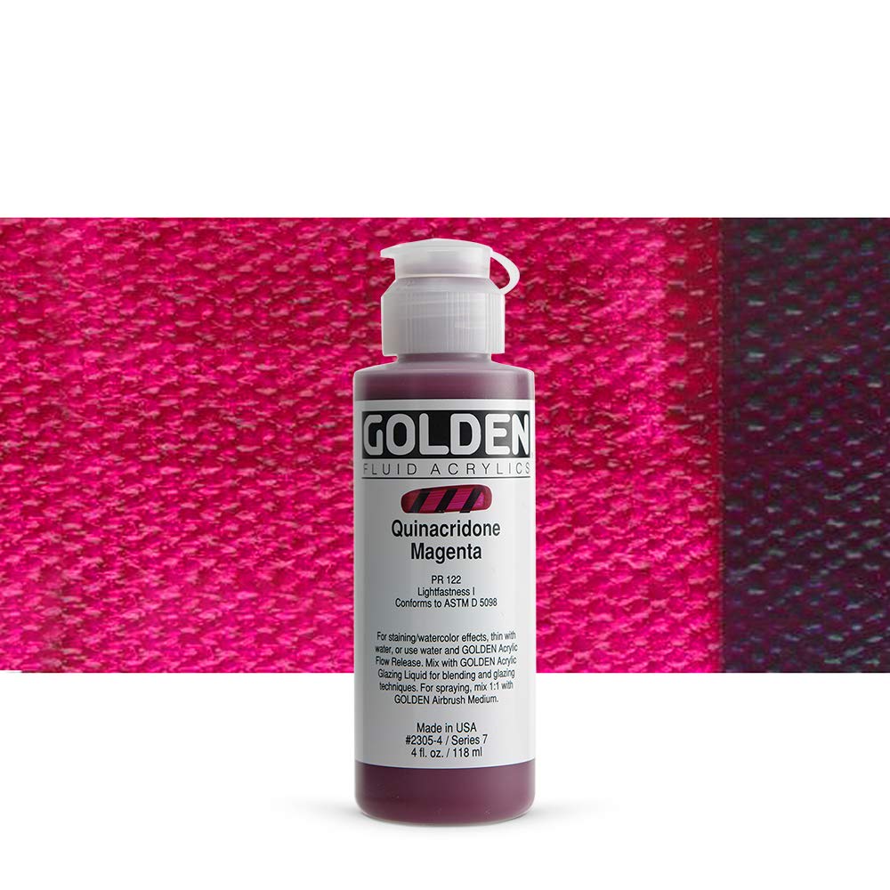 4 Oz Fluid Acrylic Color Paint Color: Quinacridone Magenta