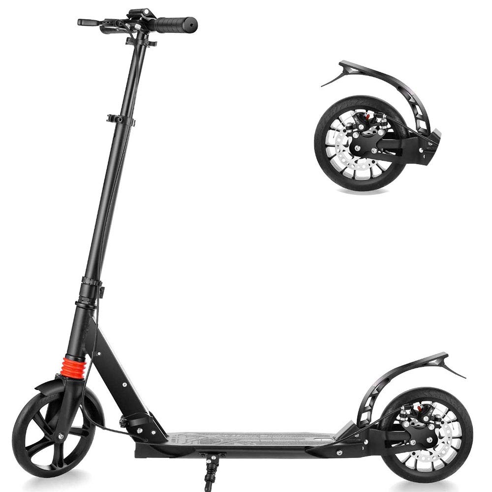 COOLBABY Adult Scooter with Dual Suspension, Hight-Adjustable Urban Scooter | Folding Kick Scooter with Big Wheels for Teens Kids Age 12 Up