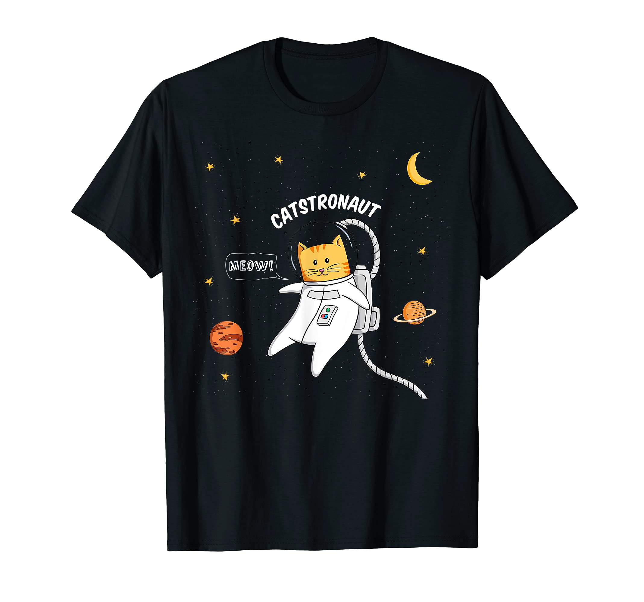 Catstronaut - Cute Astronaut Cat Flying in Space T-Shirt