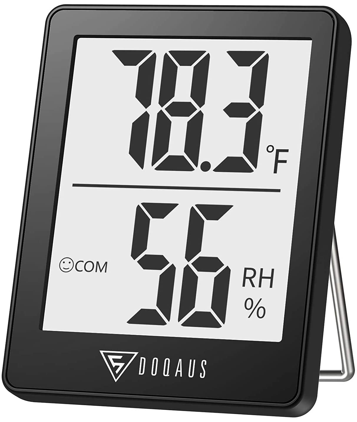 DOQAUSDigital Hygrometer Indoor Thermometer, Humidity Metres, Room Thermometer and Humidity Gauge with Accurate Temperature Humidity Monitor Metre for Home, Office, Greenhouse, Mini Hygrometer-Black