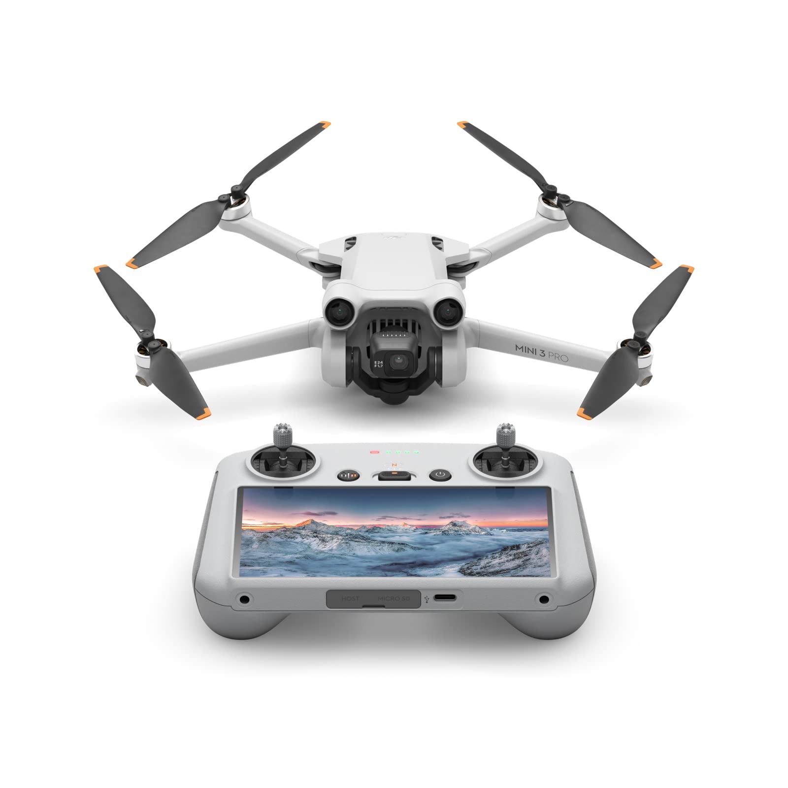 DJI Mini 3 Pro (DJI RC) Lightweight and Foldable Camera Drone 4K/60fps Video, 48MP Photo, 34-min Flight, Tri-Directional Obstacle Sensing, MOIAT Certified - UAE Version