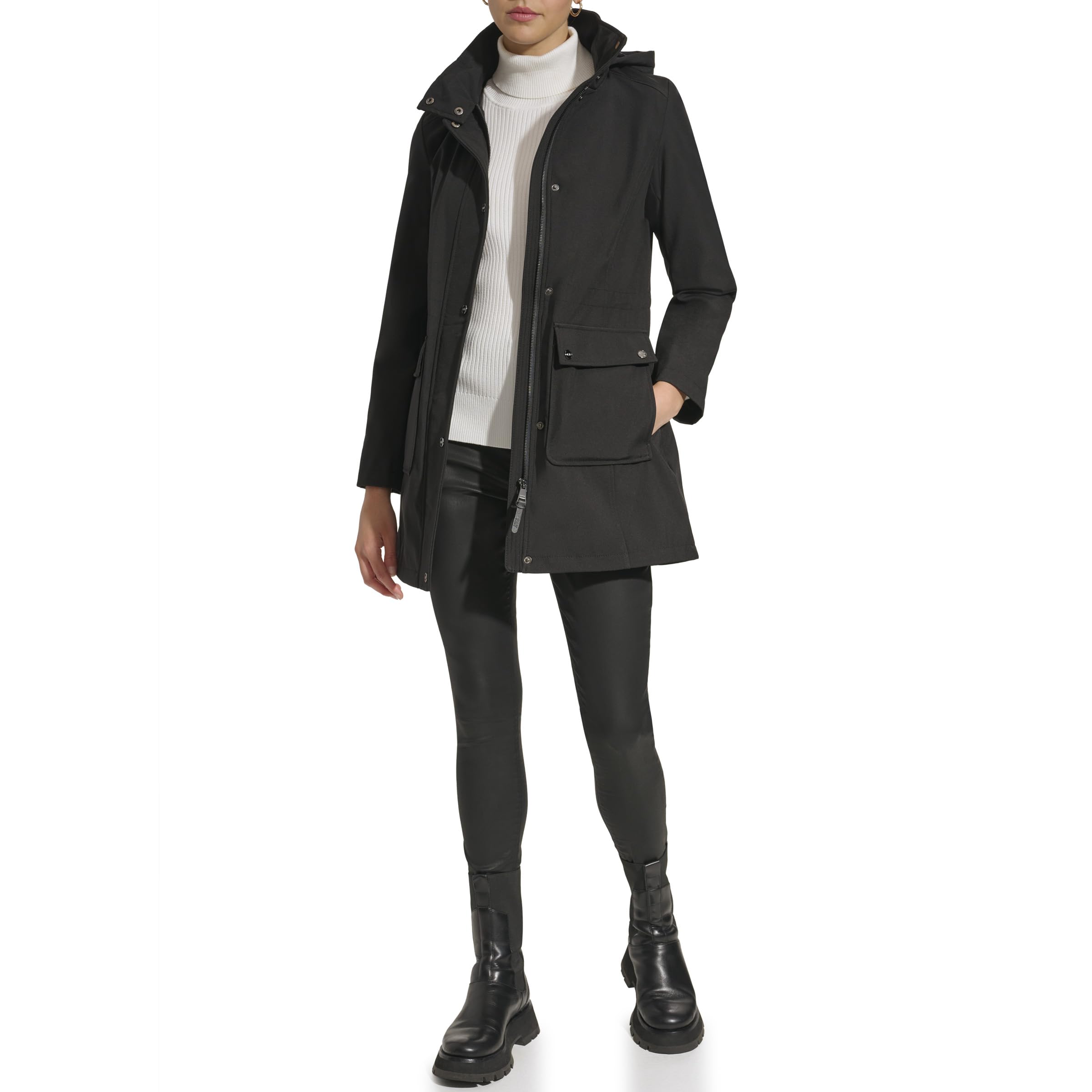 DKNYWomen's Softshell Hooded Coat