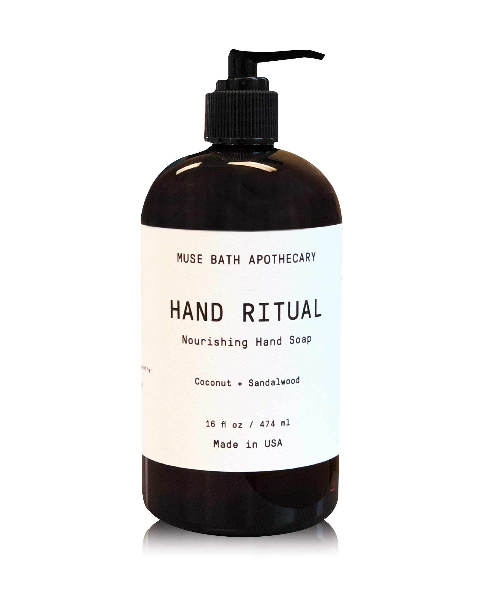 Muse Bath Apothecary Hand Ritual - Aromatic and Nourishing Hand Soap, 470ml, Infused with Natural Essential Oils - Coconut + Sandalwood