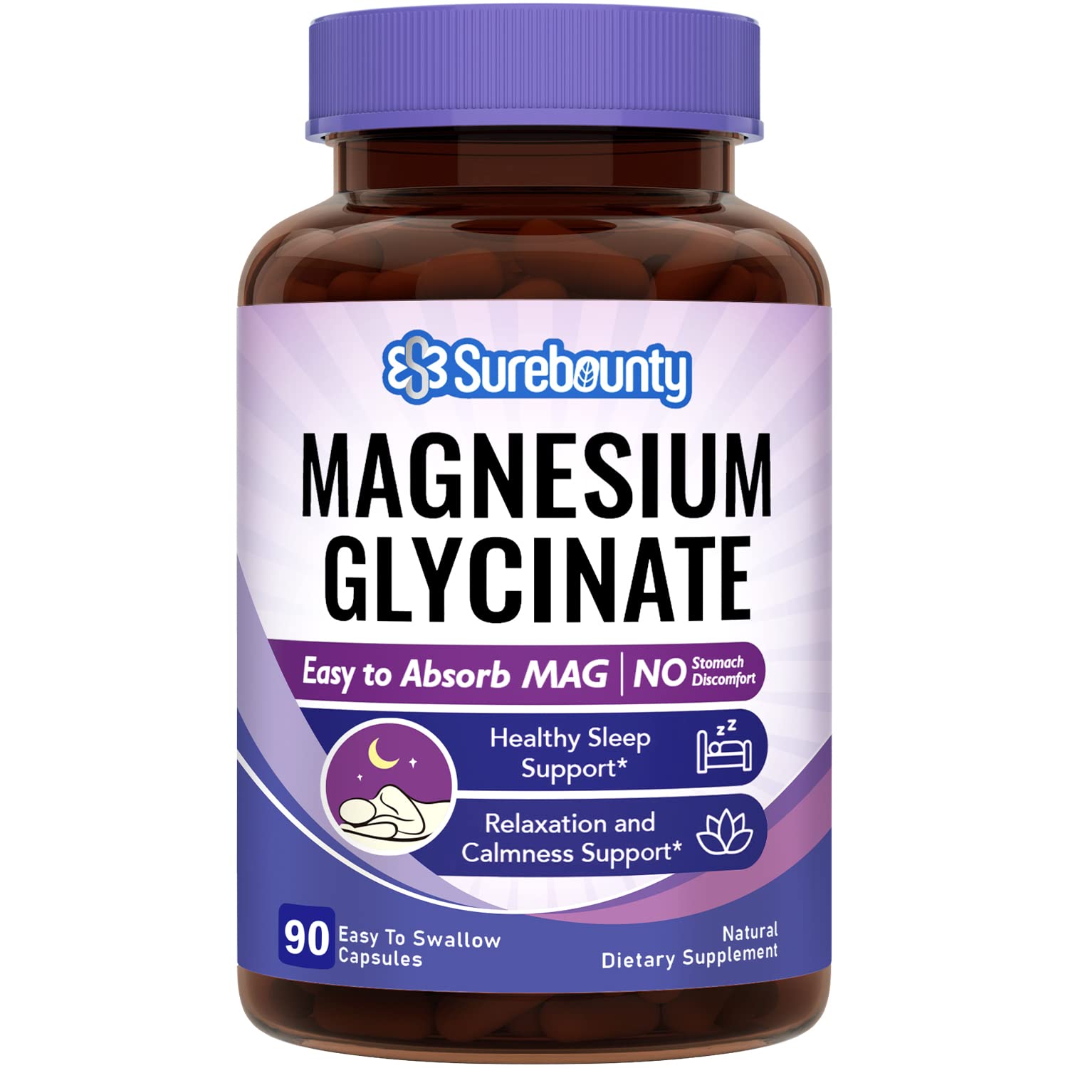 Magnesium Glycinate Supplement for Sleep, 710 mg Chelated Magnesio Glycinate (80 mg Elemental Magnesio), Magnesio Glycinate Small Capsules for Kids & Adults, Easy to Swallow 90 Capsules