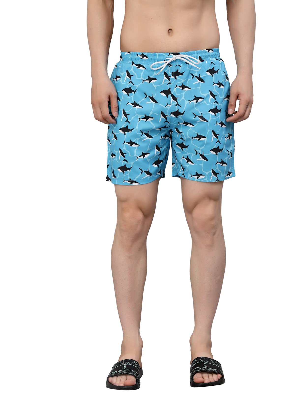 KRAVEMen Floral Printed Swim Shorts Trunks