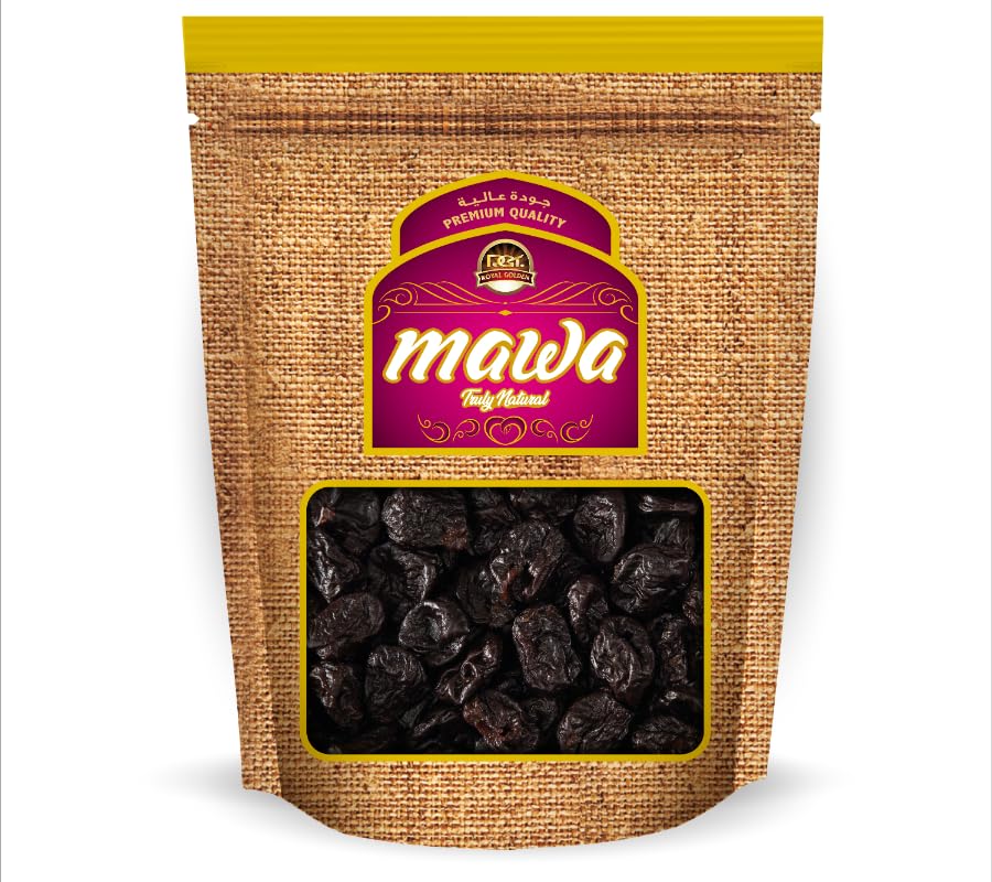 MawaDried Prunes Medium 500gm |With seeds| High in Fiber| Contain Antioxidants | Naturally Gluten free| No added Sugar| No Preservatives| Resealable Zipper Pouch-500g