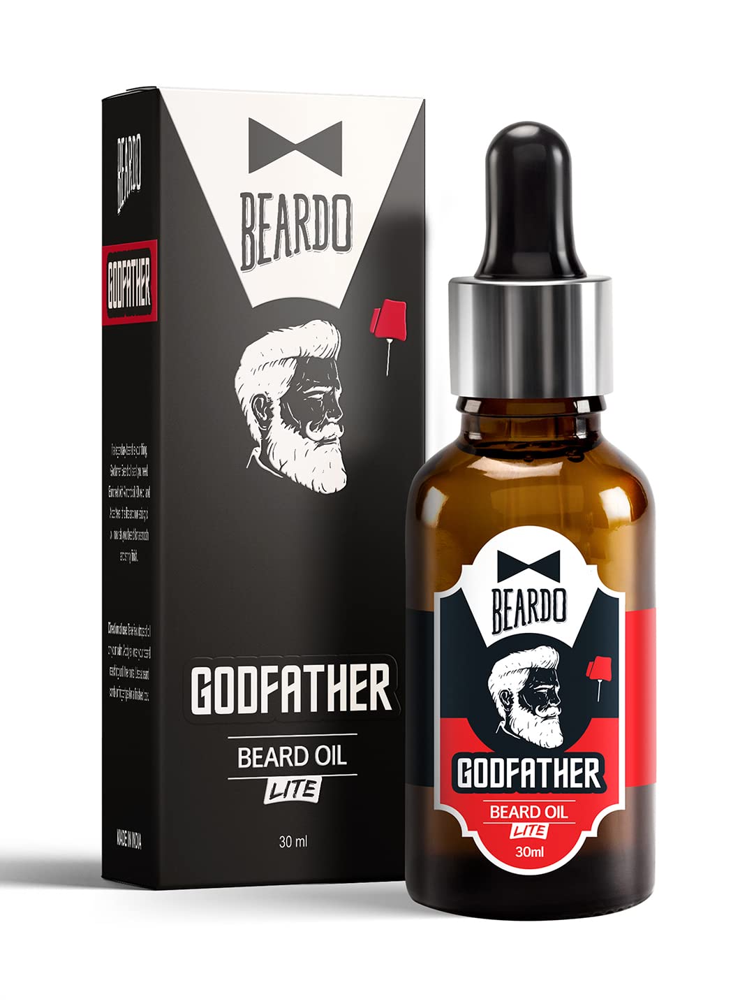 Beardo Godfather Lite Beard And Moustache Oil - 30 ml With Natural Ingredients - Almond Oil, Aloe Vera Extract, Castor Oil, Olive Oil