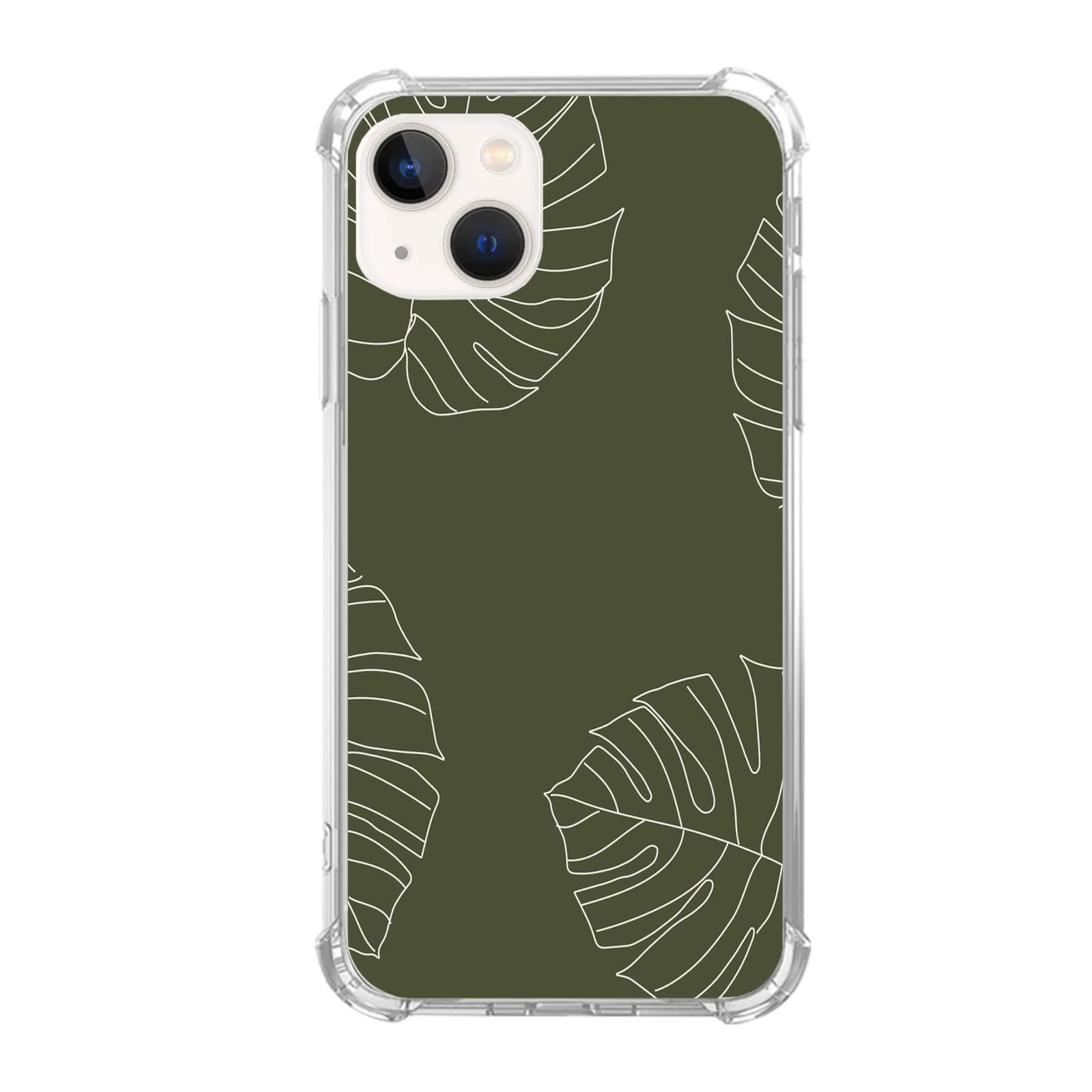 Elifi Edeal Nature Monstera Plant Phone Case Compatible with iPhone 15, Green Cottagecore Leaves Cover for Girls Boys Wen and Women, Unique Trendy TPU Bumper Case for iPhone 15