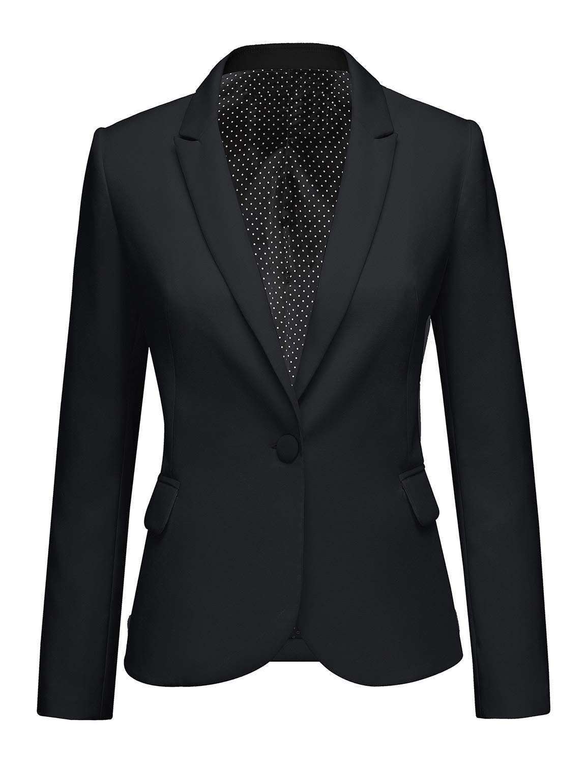 Women's Long Sleeve Formal Notch Lapel Button Down Blazer Pockets Jacket