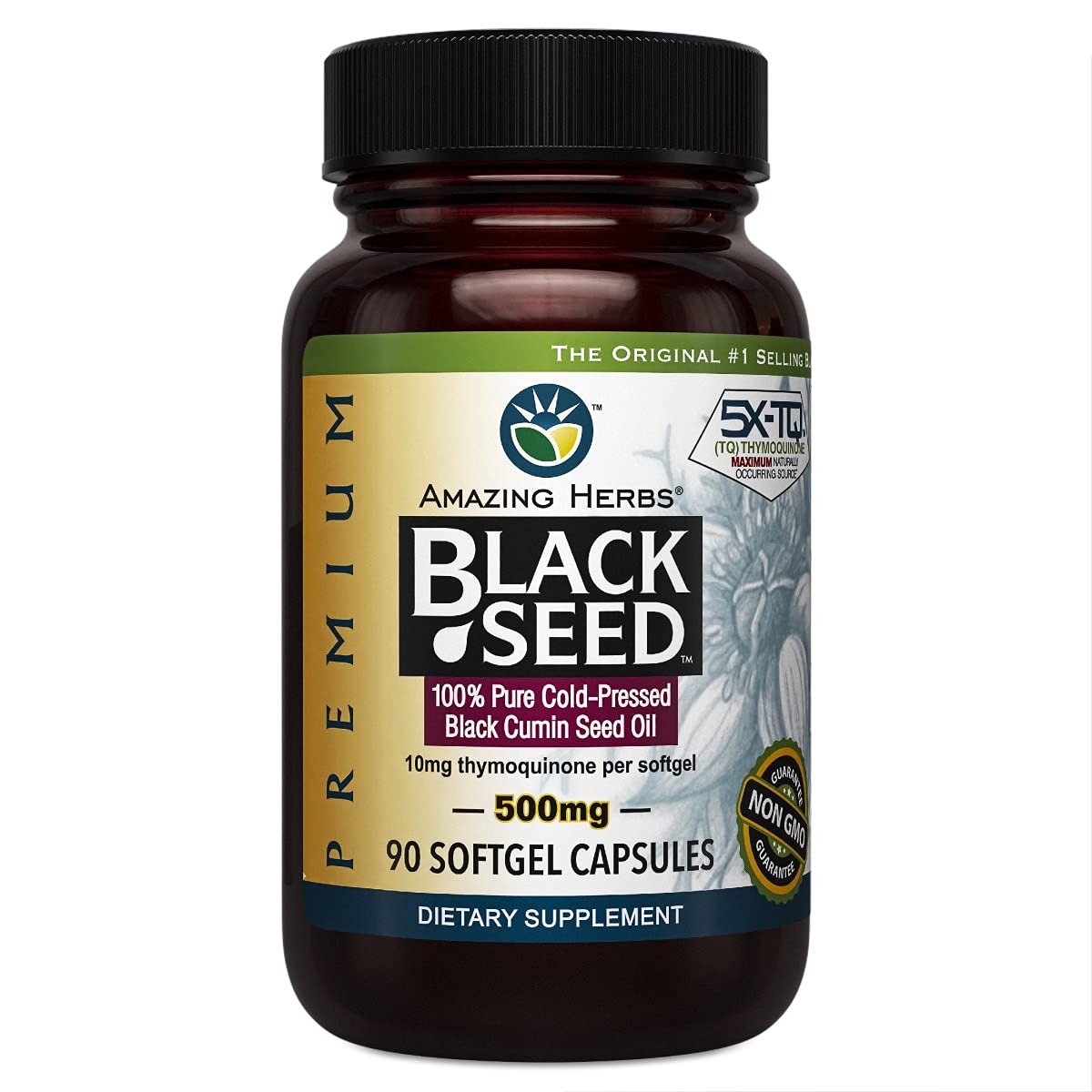 Amazing Herbs, Black Seed, 500 Mg, 90 Softgel Capsules