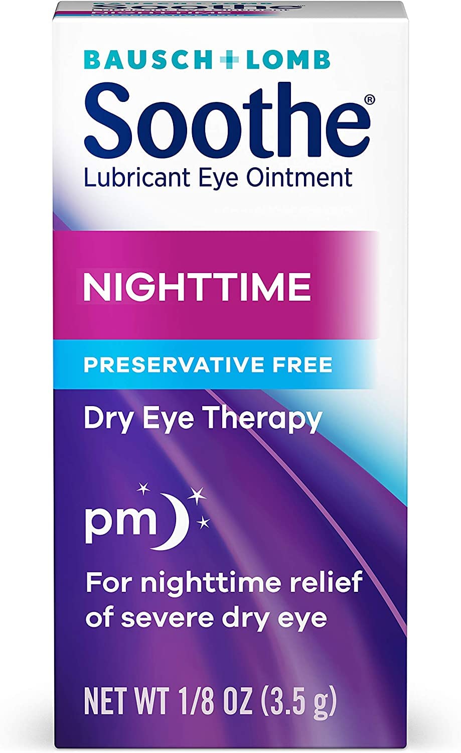 Bausch + Lomb Soothe Lubricant Eye Ointment Night Time - 0.13 oz, Pack of 6