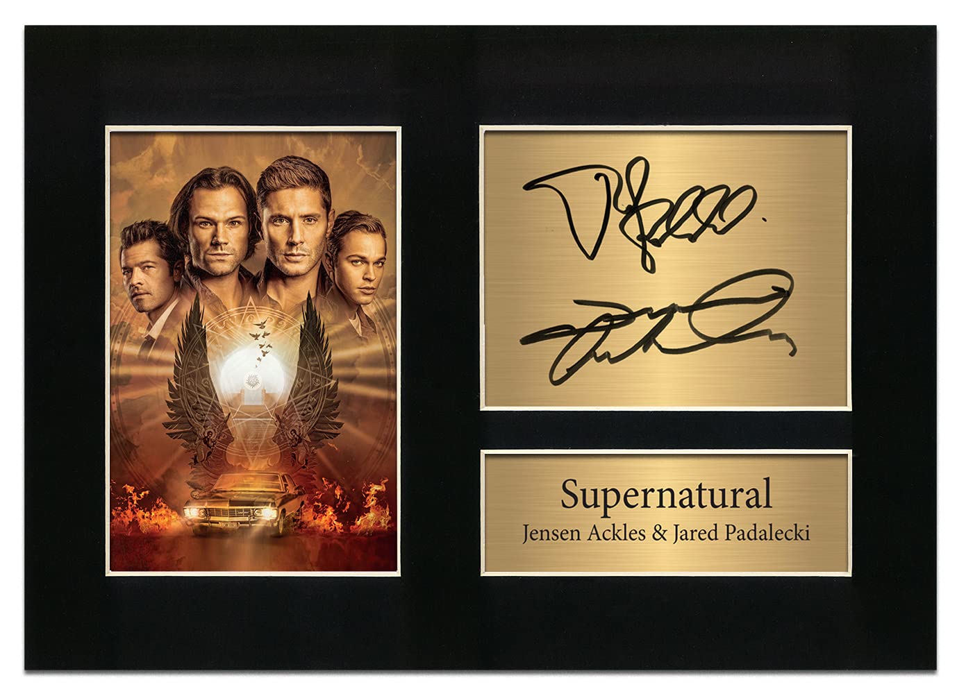 Zulu Image Supernatural Jensen Ackles Jared Padalecki A4 Printed Autograph Photo Reproduction Print Picture Display No7, Black