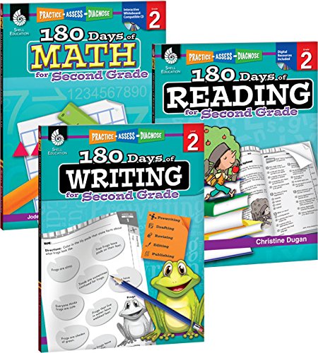 180 Days of Reading, Writing and Math for Second Grade 3-Book Set