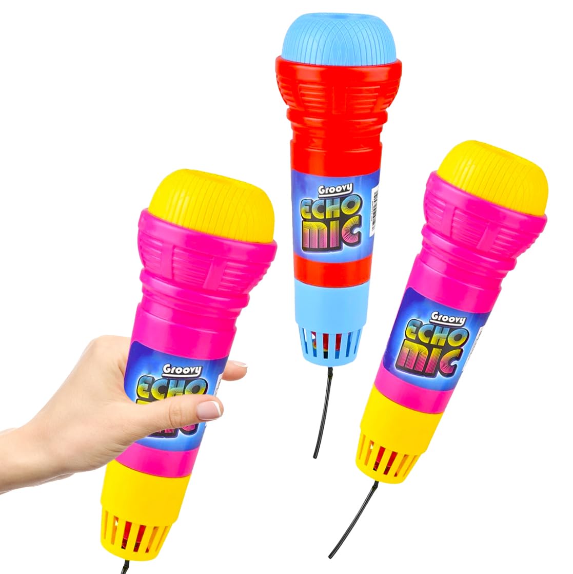 Echo Mic, Kids Echo Microphones in, Durable and Lightweight, Fun Play Toys, Fun Music Party Favor, 9.5" Inches (2-Pack)