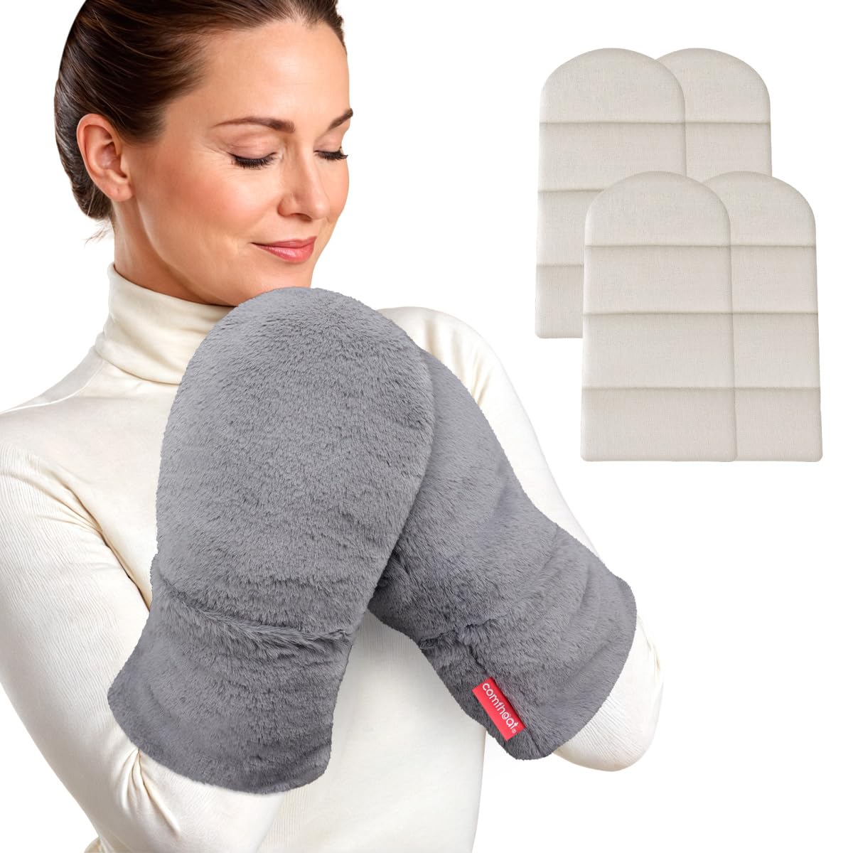 Microwavable Heating Mittens for Hand and Fingers, Moist Heat Therapy Relief for Arthritis Pain, Stiffness, Trigger Fingers, Raynauds, Carpal Tunnel, Natural Aromatherapy Gloves Washable