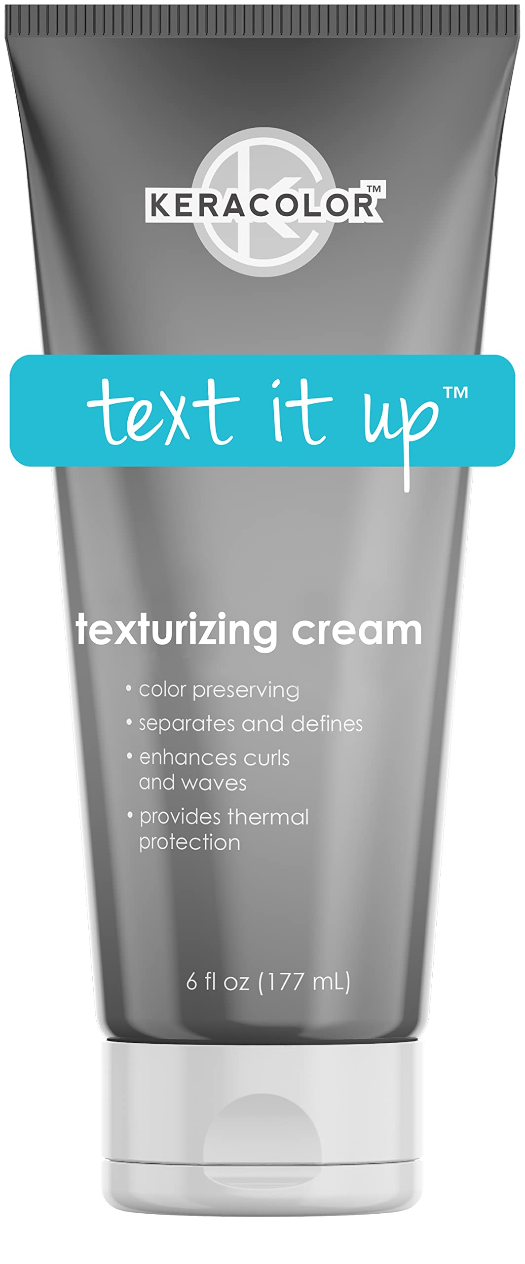 KERACOLOR Text lt Up Texturizing Cream for Curly Hair - Color Preserving that Enhances Curls and Waves - Provides Heat Protection, 6 fl. oz.