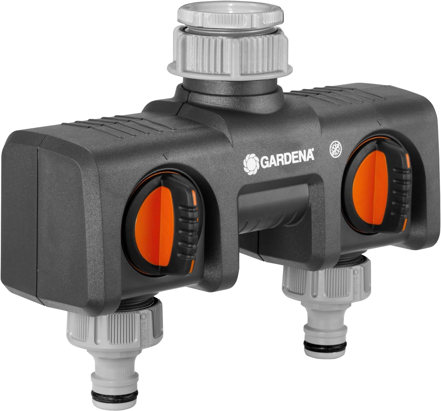 Gardena Twin-Tap Connector: Connects Two Devices to The tap, can be Used with Gardena Water Computers and timers, Water Flow can be Regulated or Switched Off (8193-20)