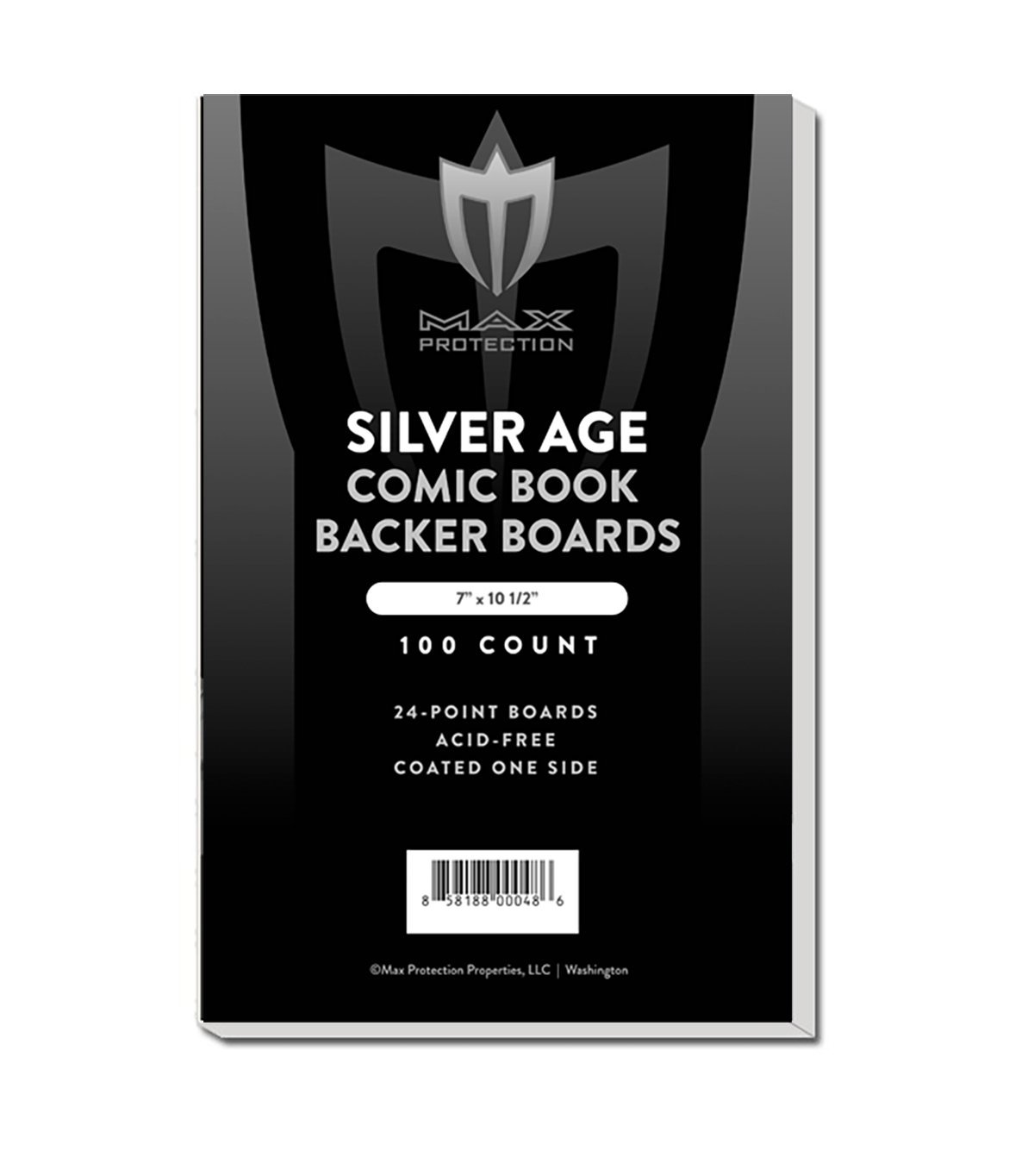 100 Silver Age Size White Comic Backing Boards by Max Pro (7" x 10.5") - Protect Comics from Bending!