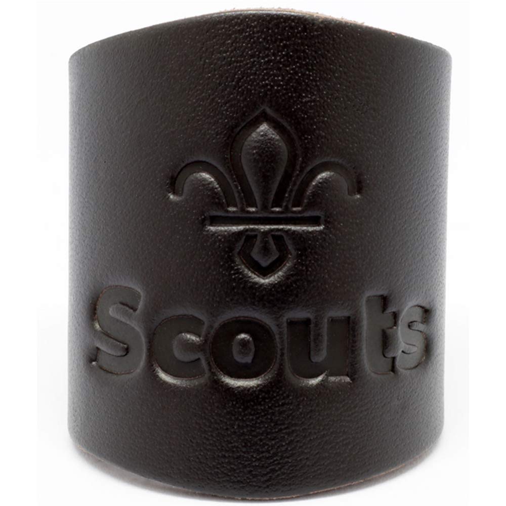 Plain Embossed Leather Woggle - Official Scout Uniform